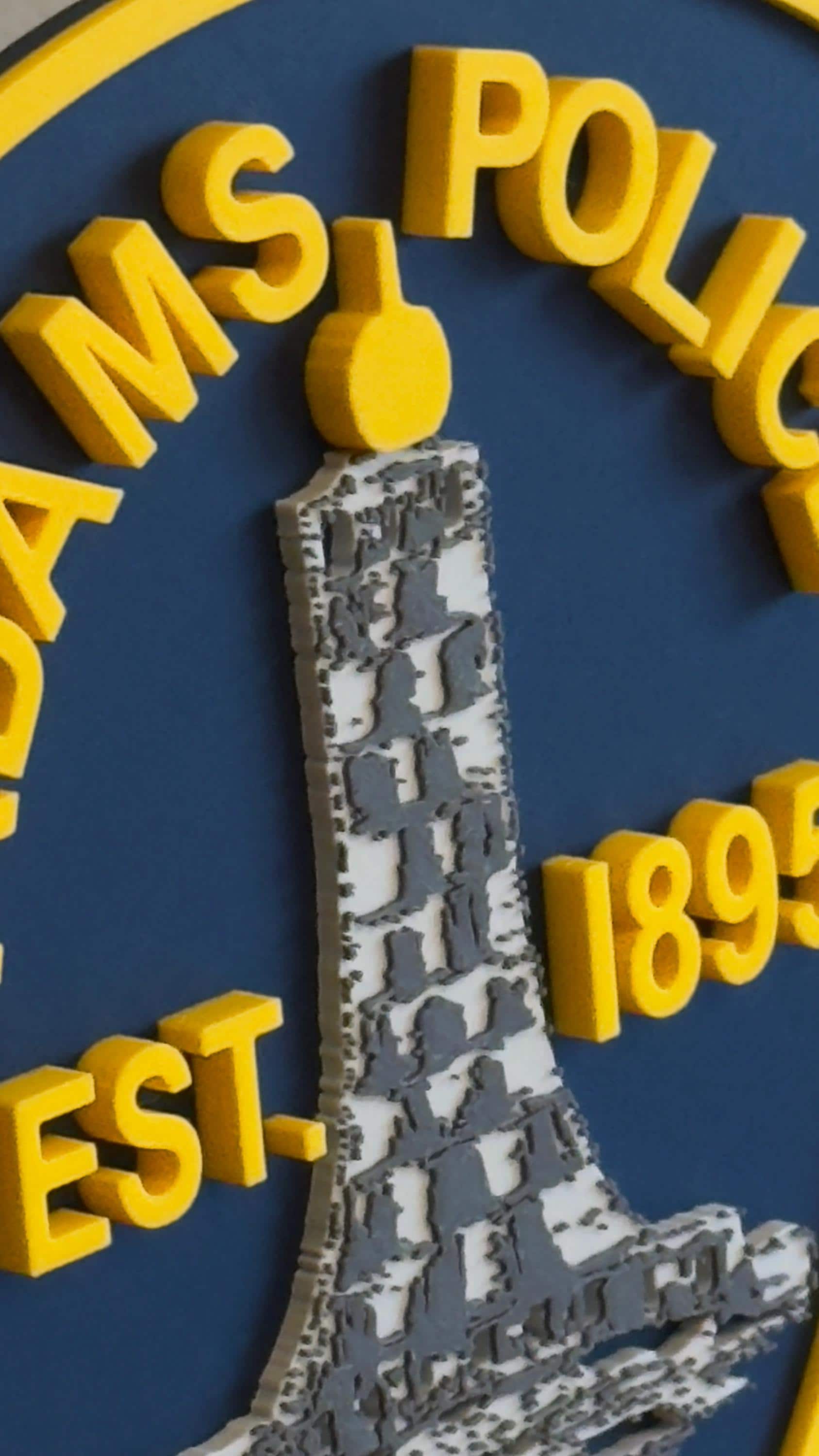 Police Department Plaque: Adams MA 3D Embossed - Wall Display Massachusetts
