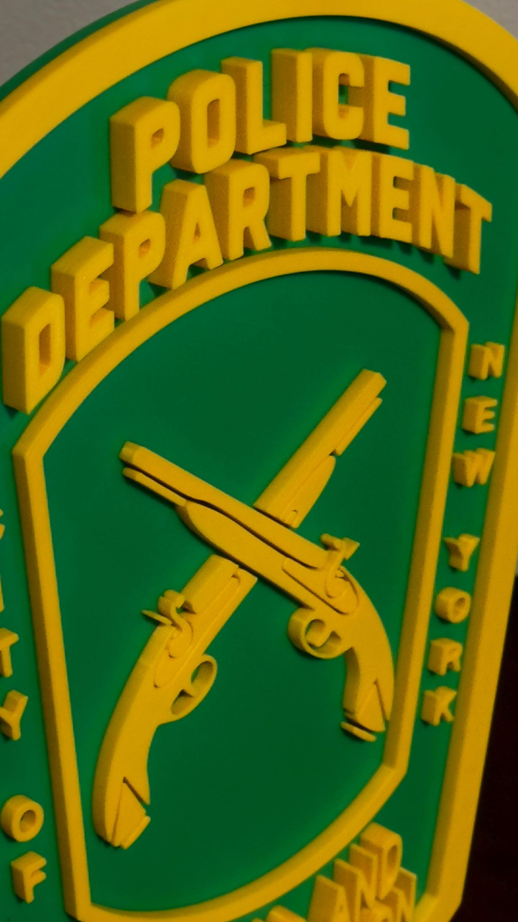 NYPD Firearms & Tactics Plaque: 3D Embossed Police Logo Display