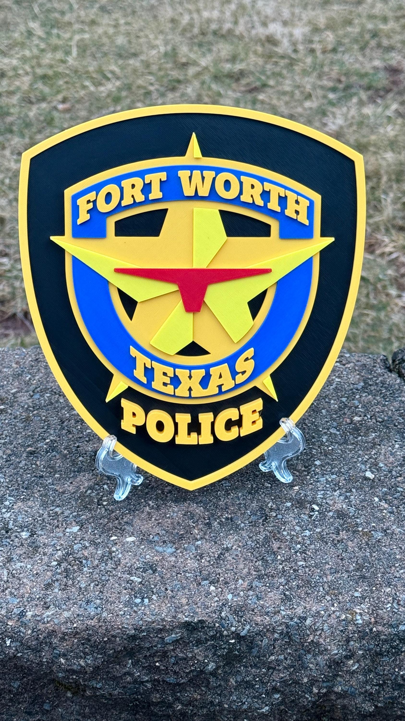 Fort Worth Police Plaque, 3D Embossed Design Texas