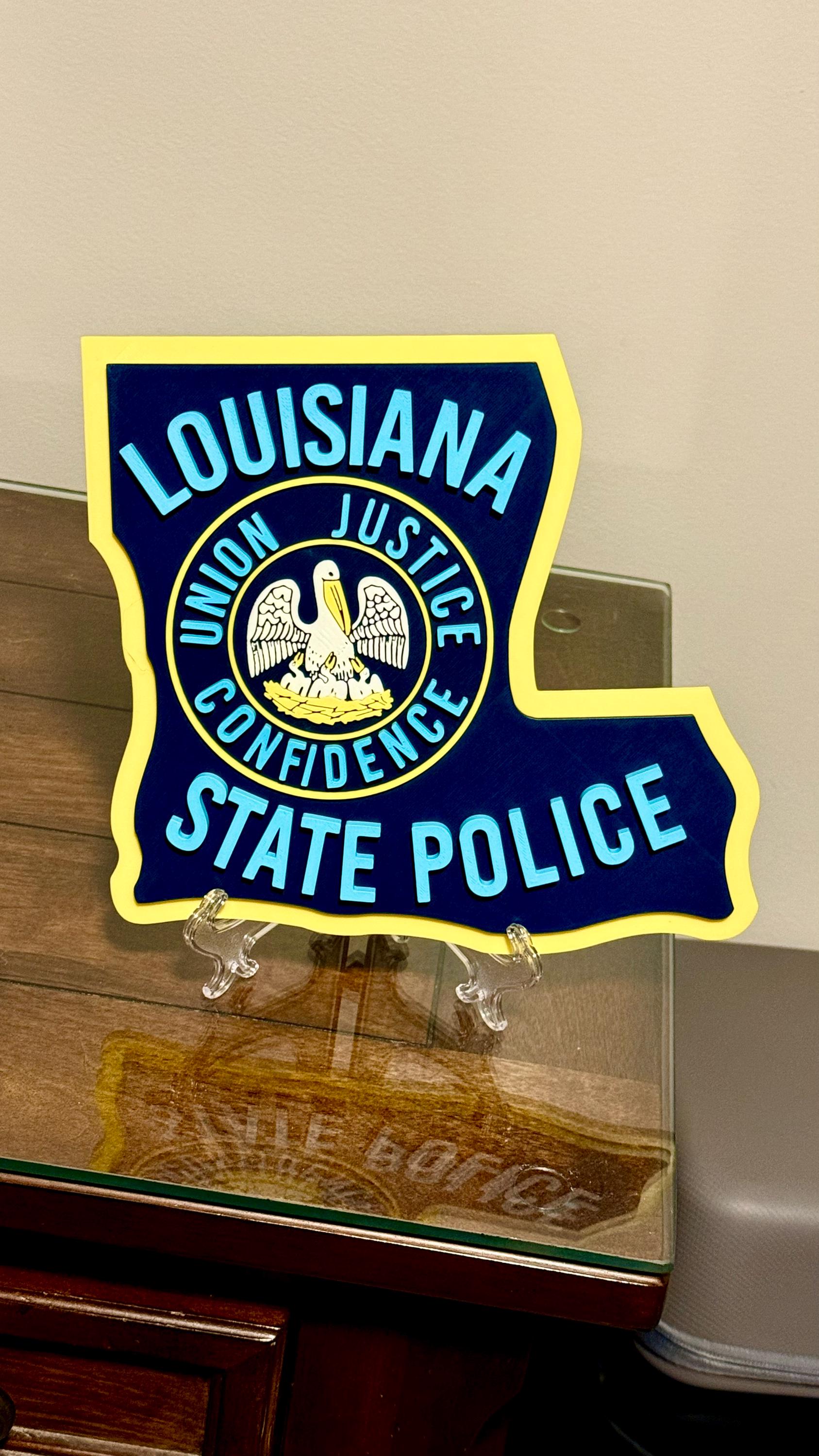 Louisiana State Police 3D Embossed Plaque: First Responder Wall Art