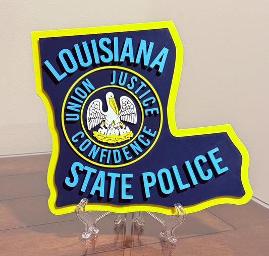 Louisiana State Police 3D Embossed Plaque: First Responder Wall Art