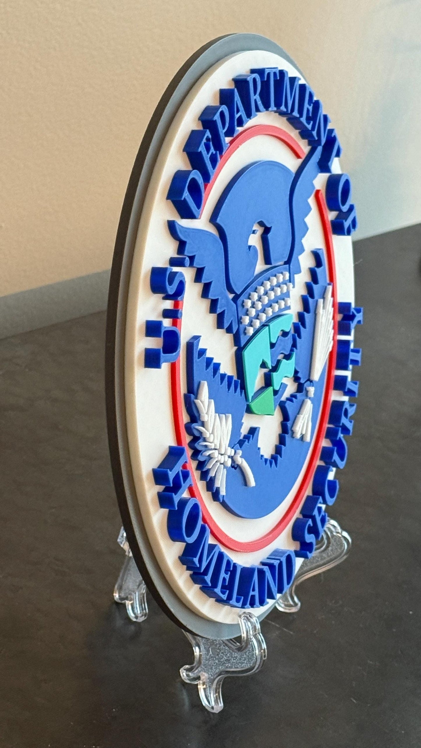 DHS ICE 3D Embossed Plaque: First Responder Wall Art Homeland Security Government
