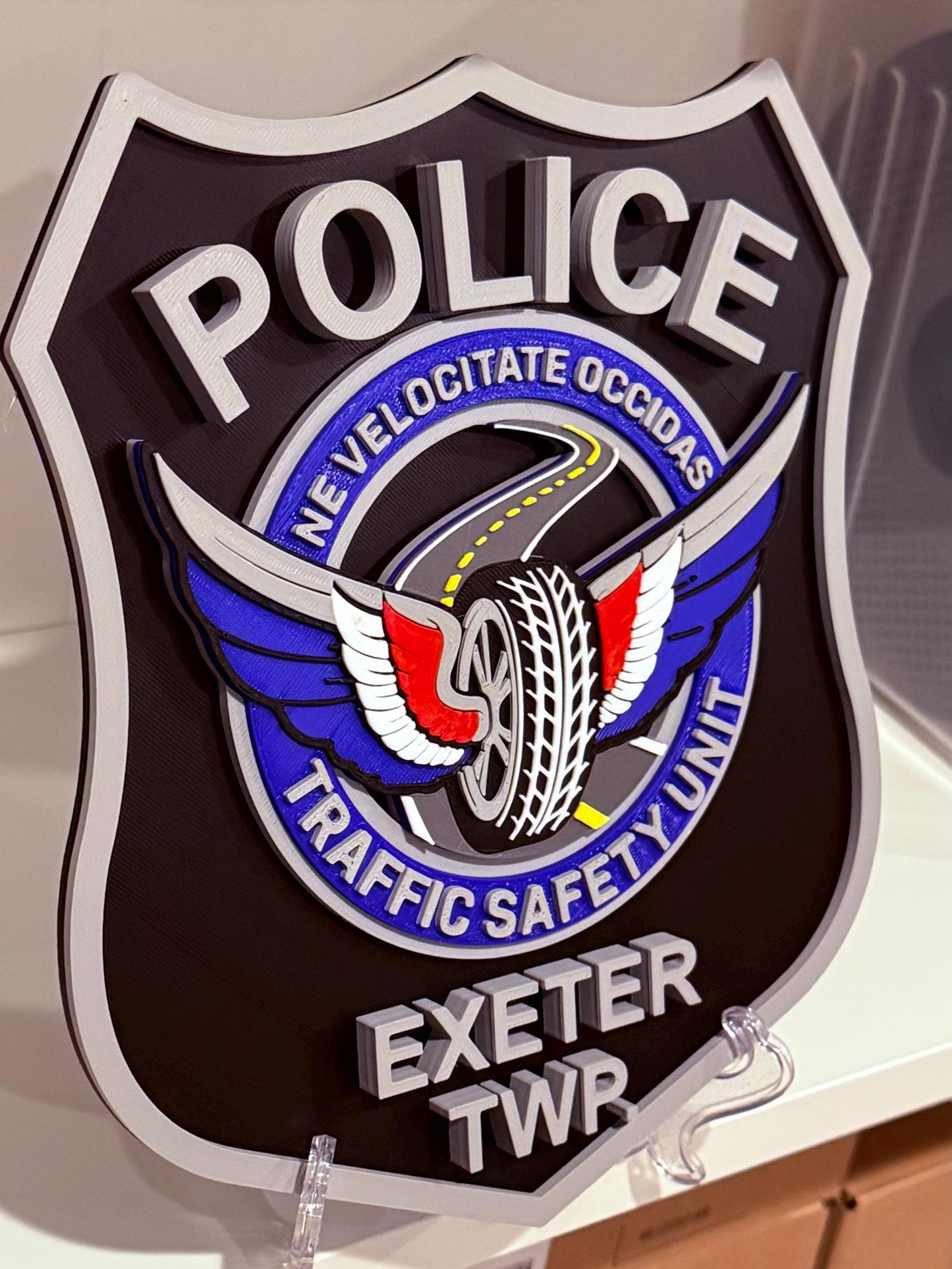 Exeter TWP Police Plaque: 3D Embossed First Responder Wall Art Pennsylvania