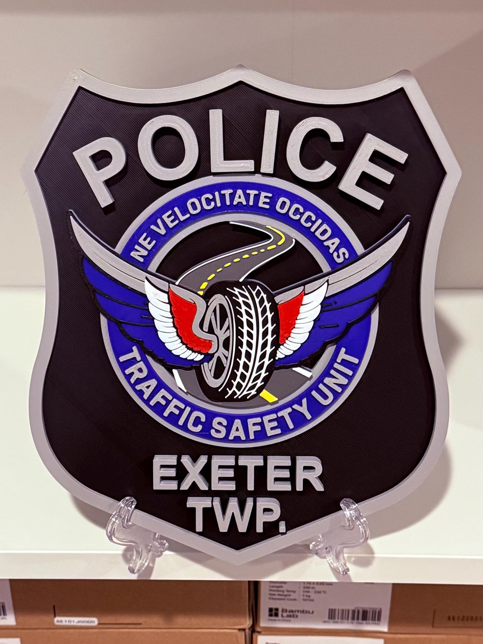 Exeter TWP Police Plaque: 3D Embossed First Responder Wall Art Pennsylvania