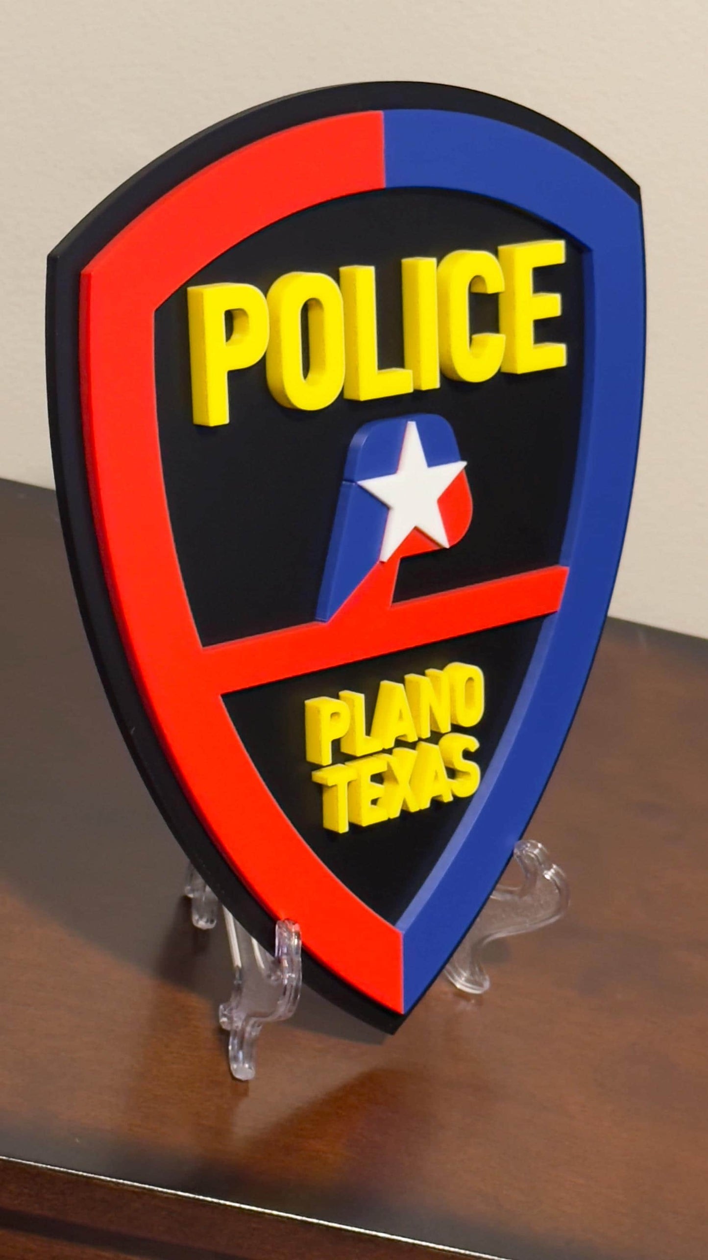 Plano Police Department Logo: 3D Embossed Display Plaque Texas