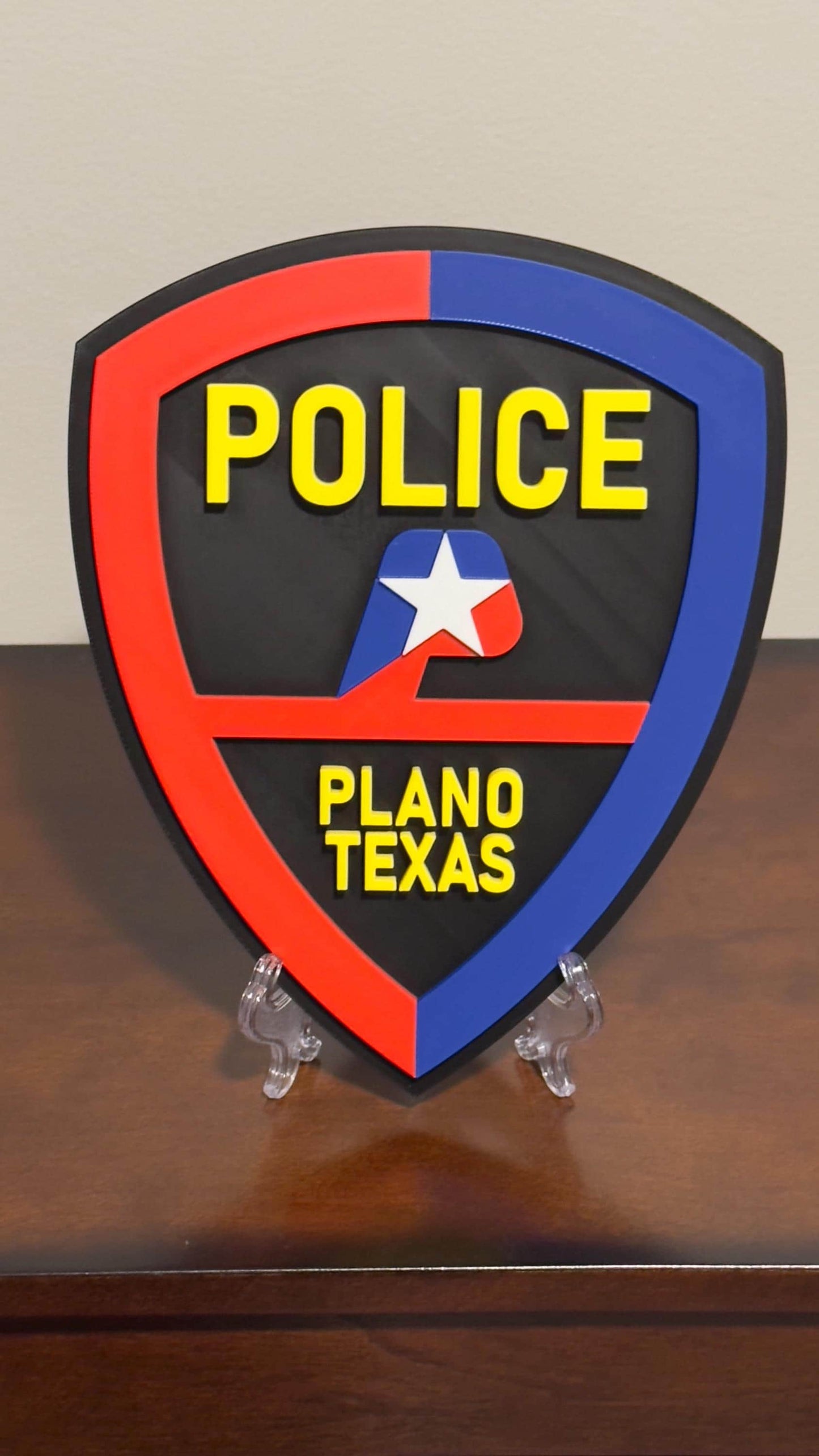 Plano Police Department Logo: 3D Embossed Display Plaque Texas