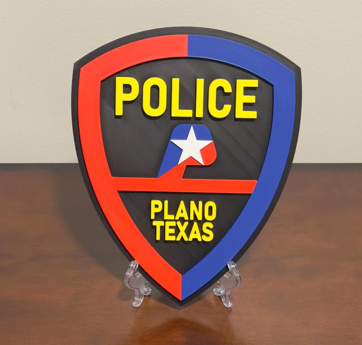 Plano Police Department Logo: 3D Embossed Display Plaque Texas