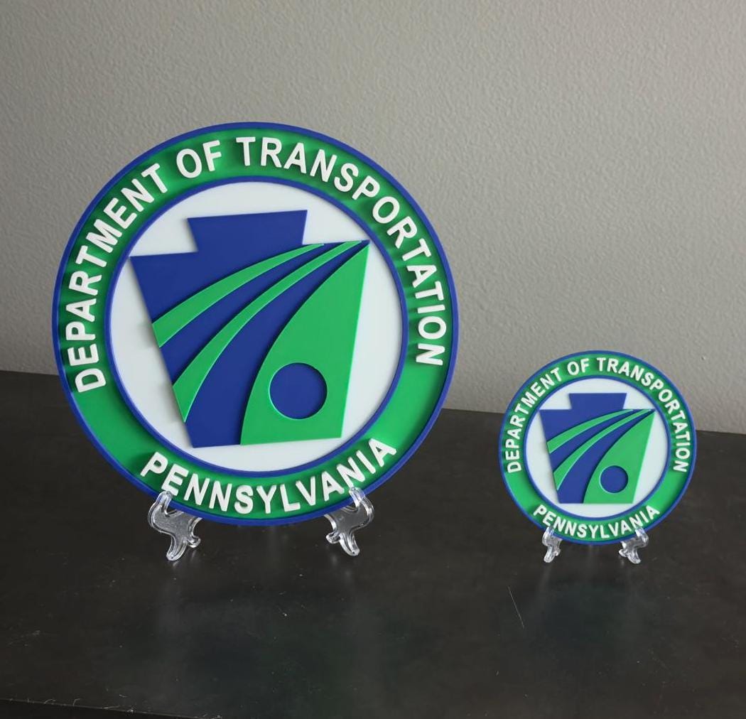 PENNDOT 3D Plaque: Pennsylvania Transportation Wall Display