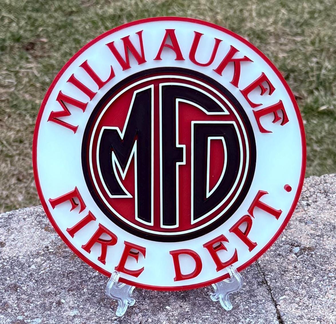 Milwaukee Fire Department 3D Embossed Plaque: First Responder Wall Art Wisconsin