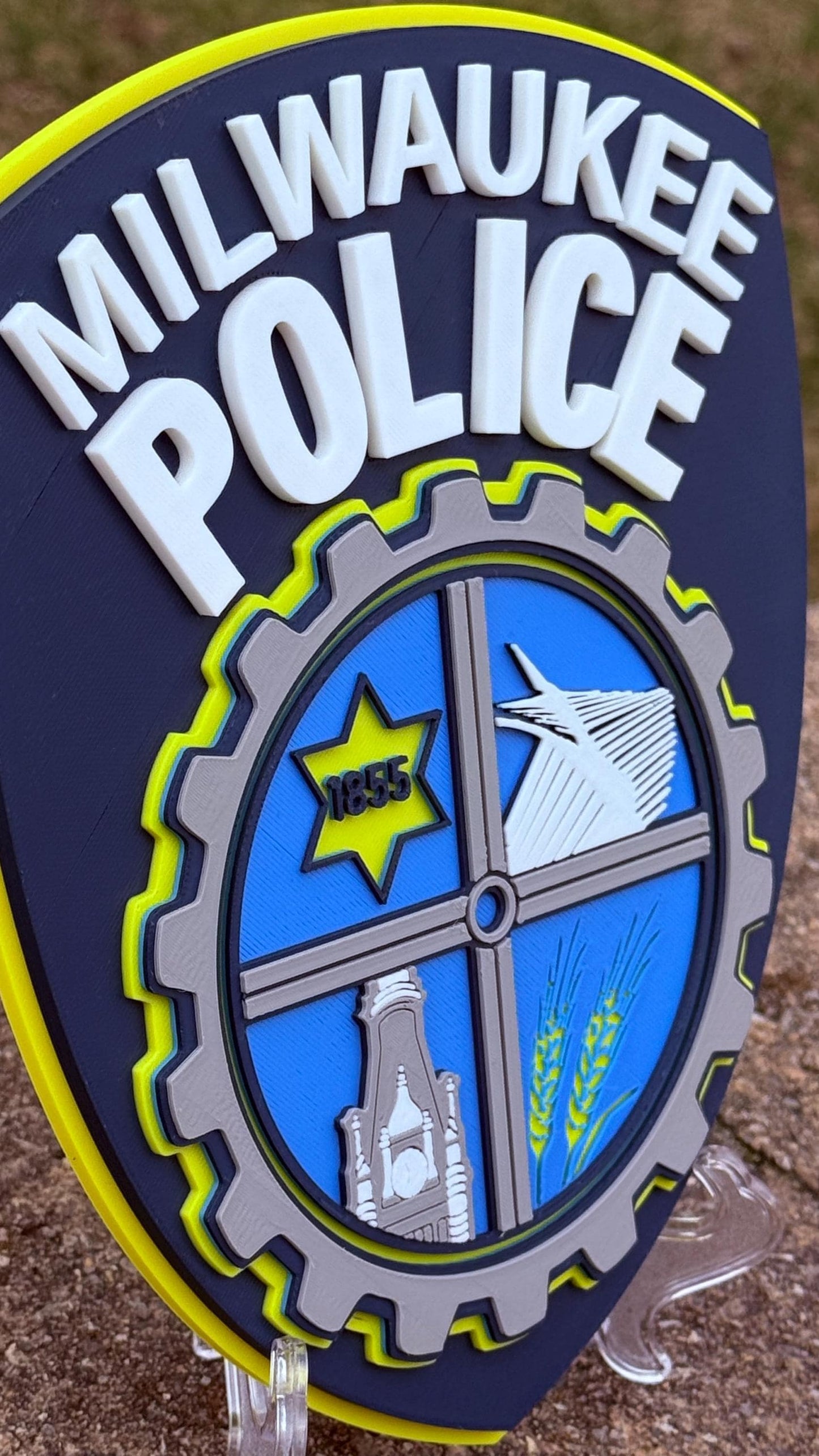 Milwaukee Police Department Logo Plaque: 3D Embossed First Responder Wall Art Wisconsin