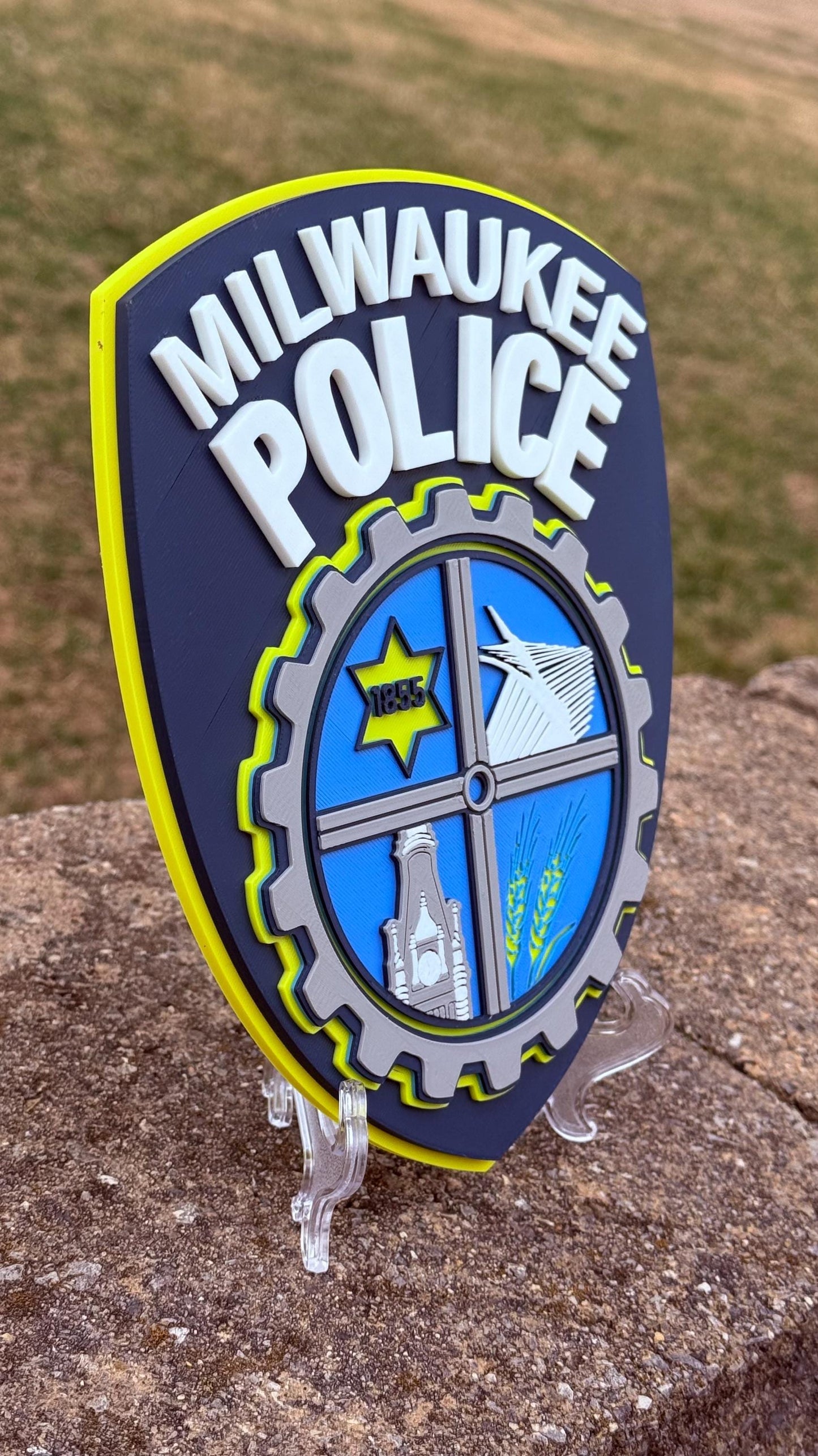 Milwaukee Police Department Logo Plaque: 3D Embossed First Responder Wall Art Wisconsin
