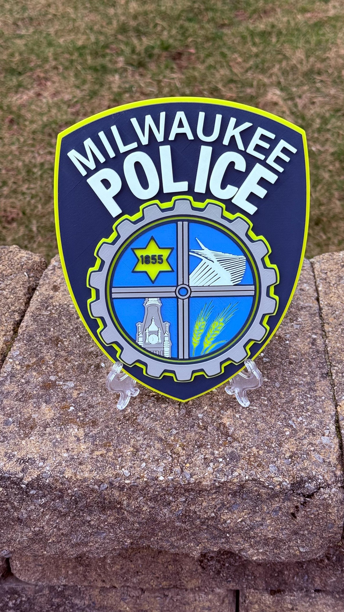 Milwaukee Police Department Logo Plaque: 3D Embossed First Responder Wall Art Wisconsin