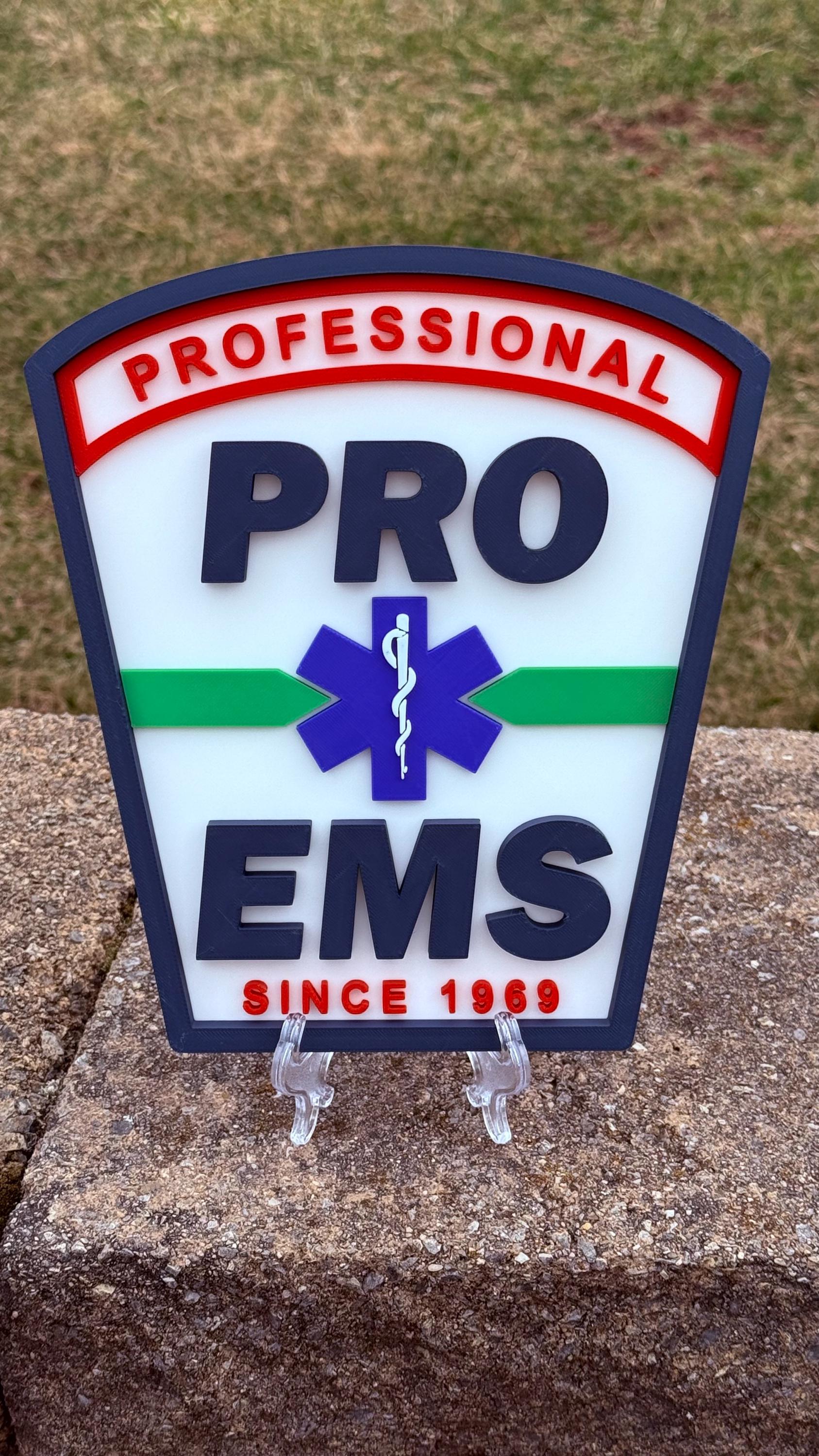 Pro EMS 3D Plaque: First Responder Wall Art Display Massachusetts MA