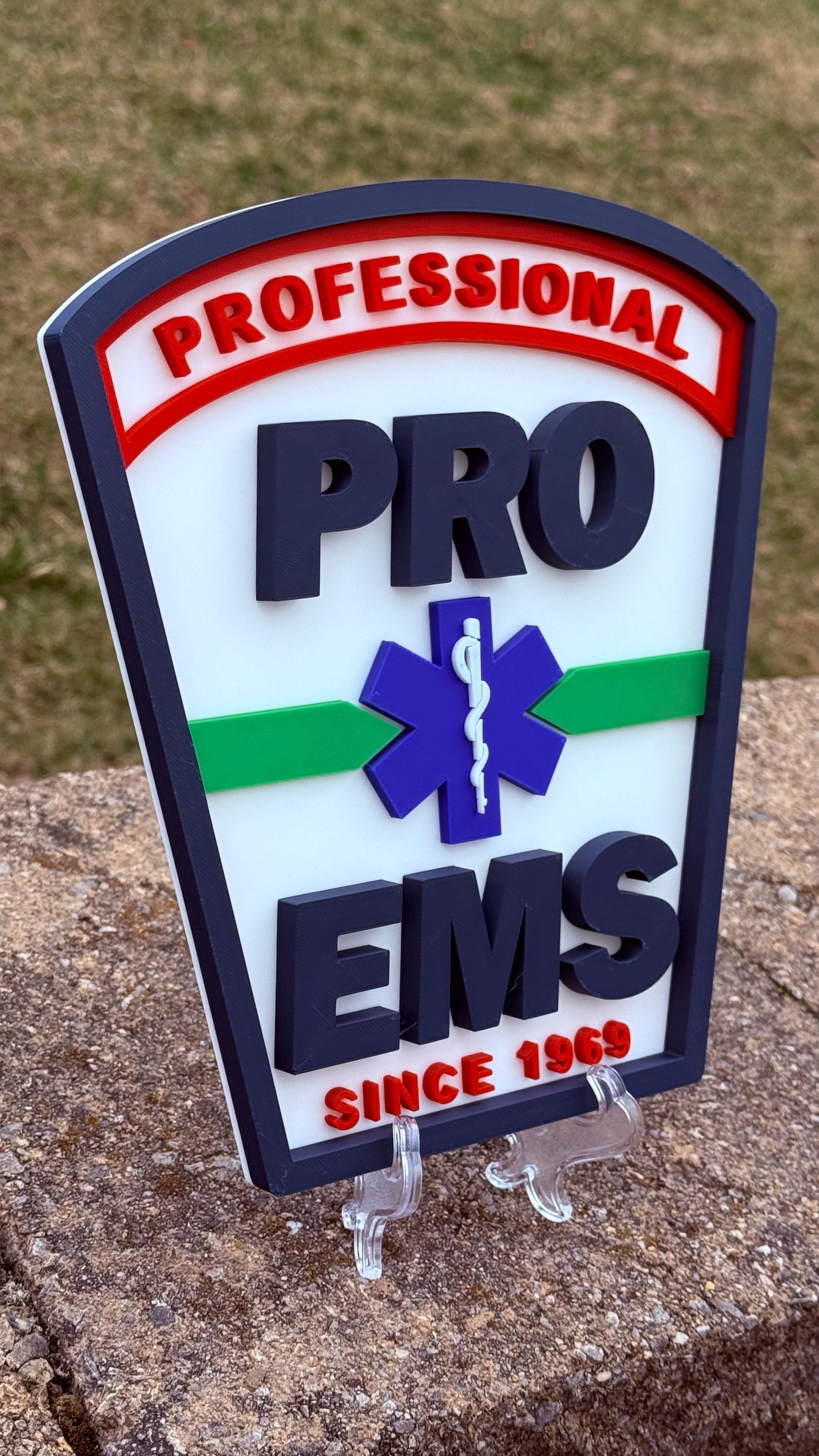Pro EMS 3D Plaque: First Responder Wall Art Display Massachusetts MA