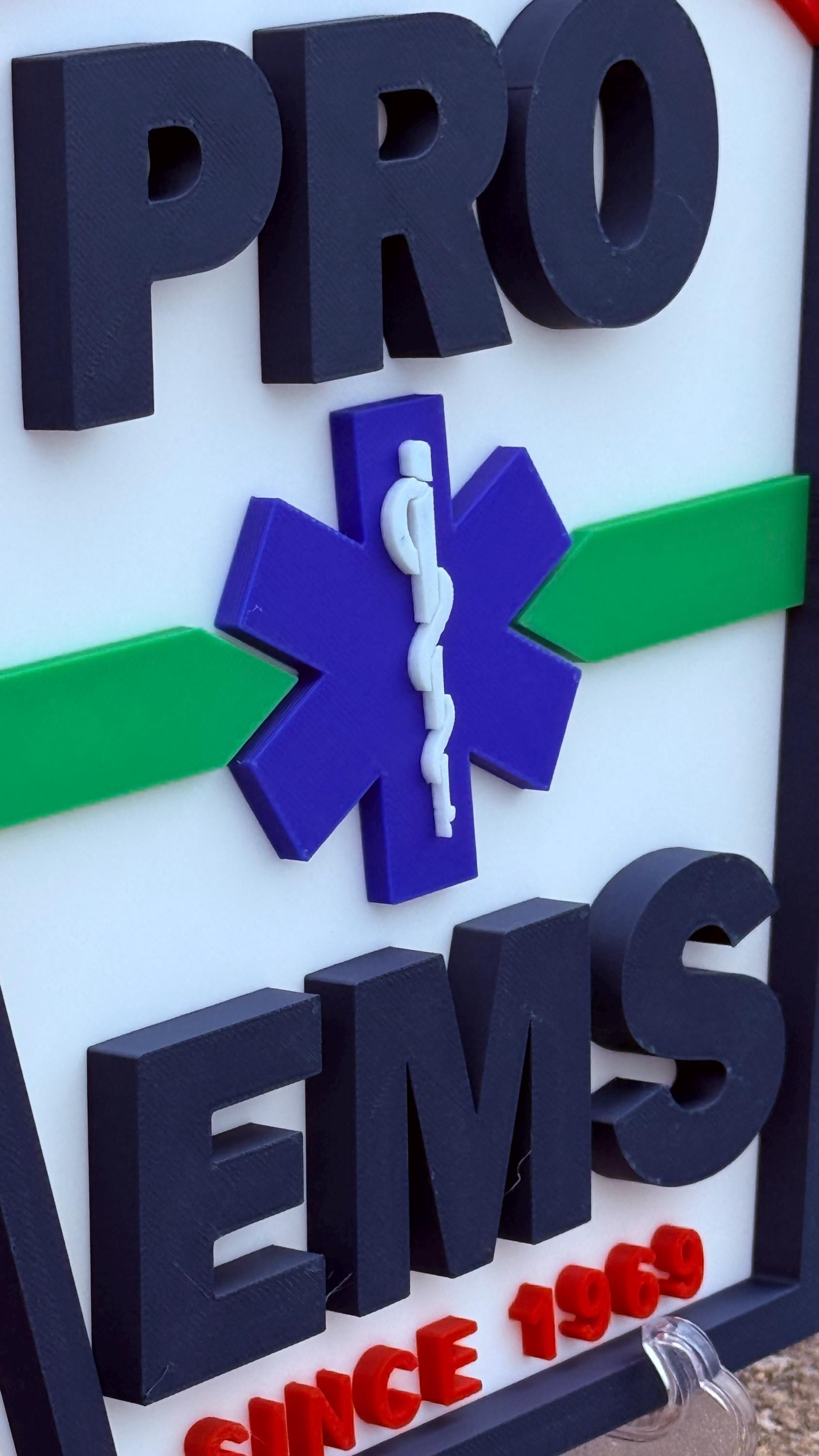 Pro EMS 3D Plaque: First Responder Wall Art Display Massachusetts MA