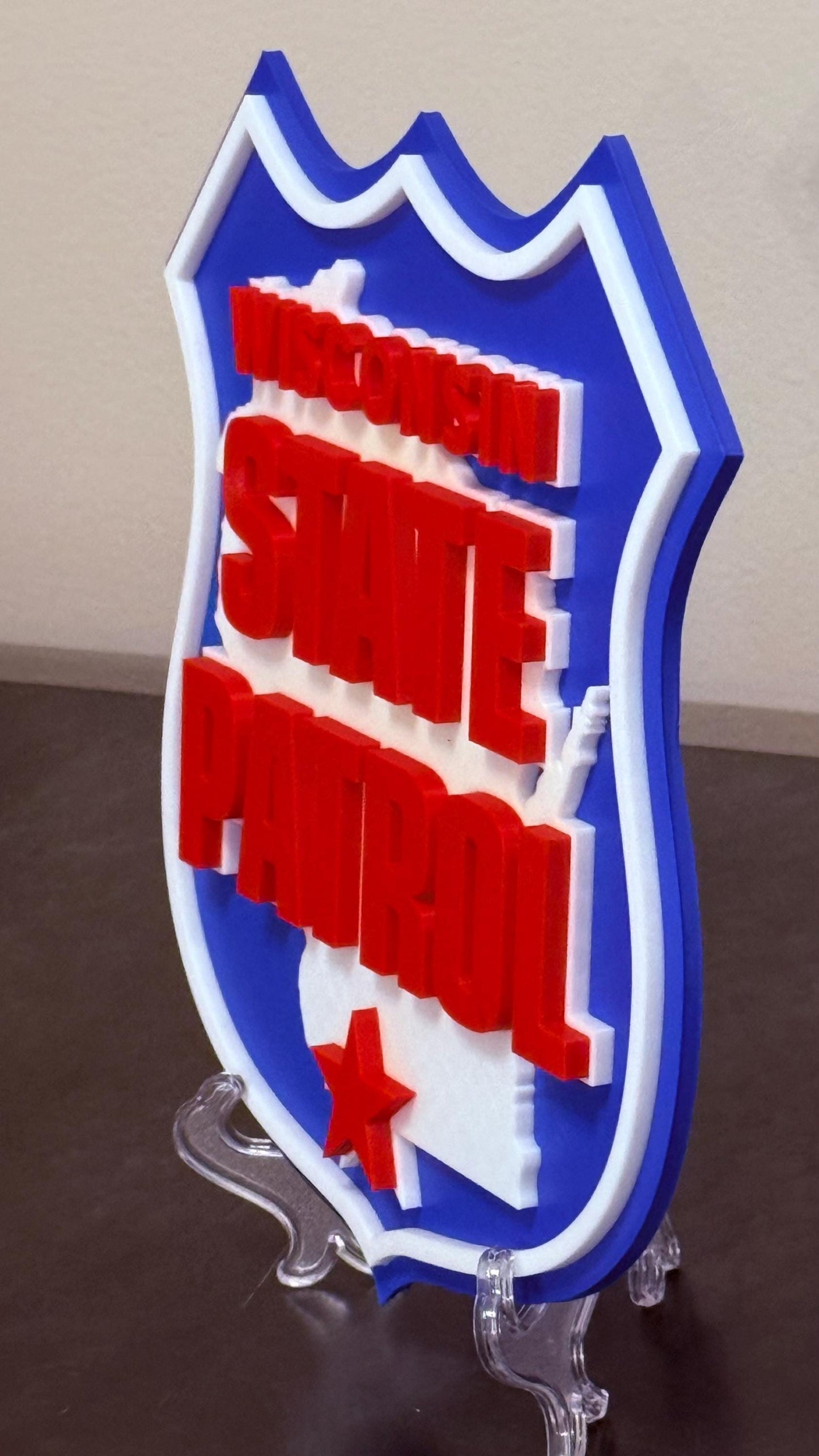 Wisconsin State Patrol Plaque: 3D Embossed First Responder Wall Art