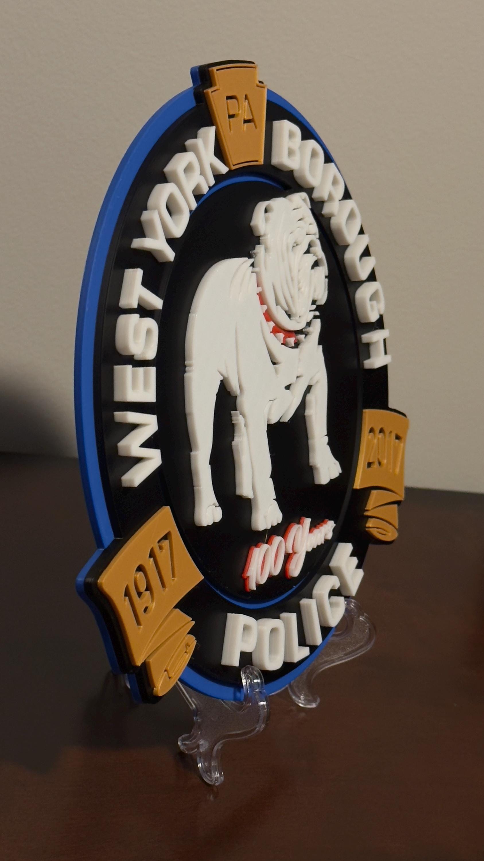 West York Borough Police 3D Embossed Plaque: First Responder Wall Art Pennsylvania