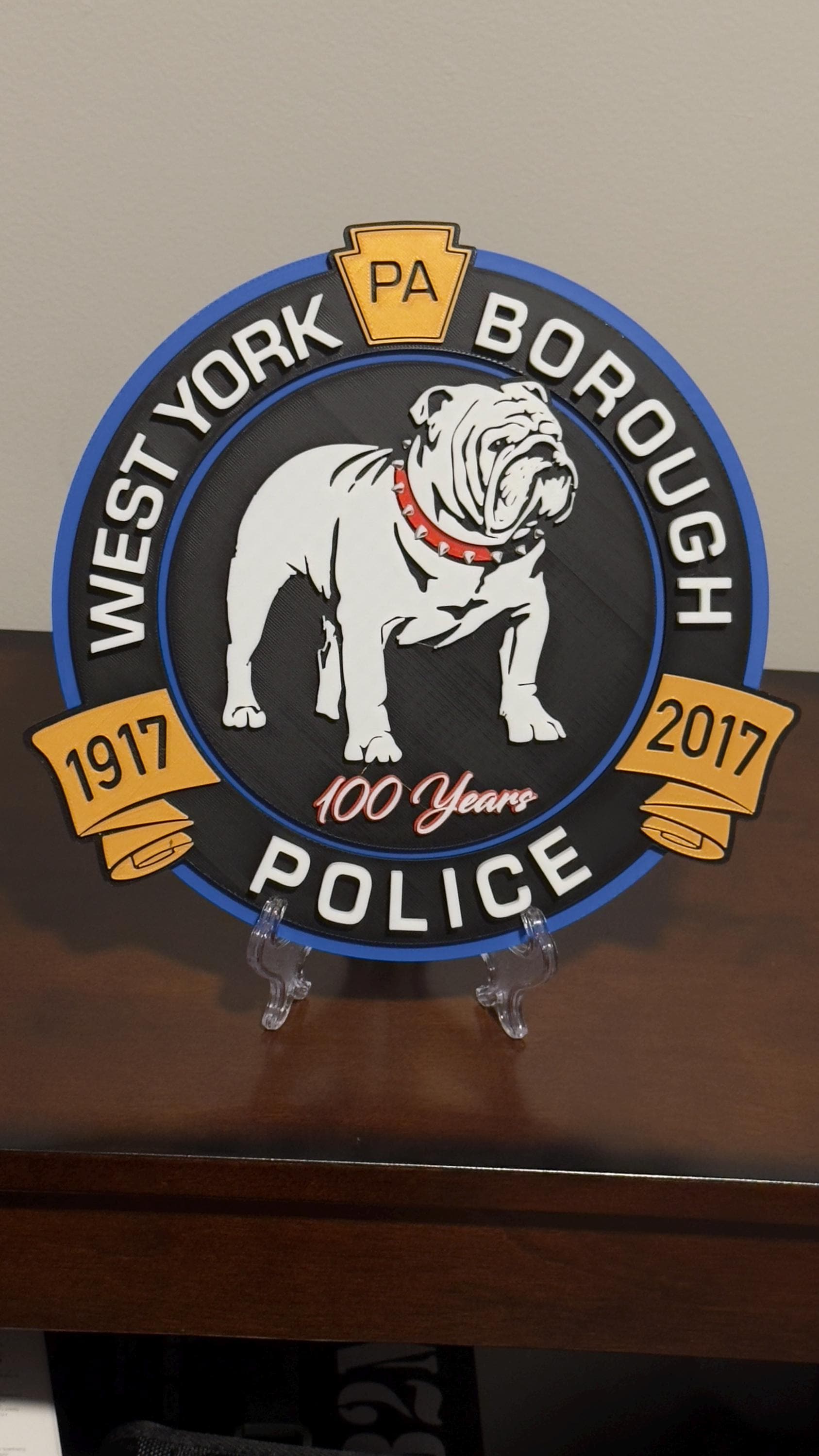 West York Borough Police 3D Embossed Plaque: First Responder Wall Art Pennsylvania