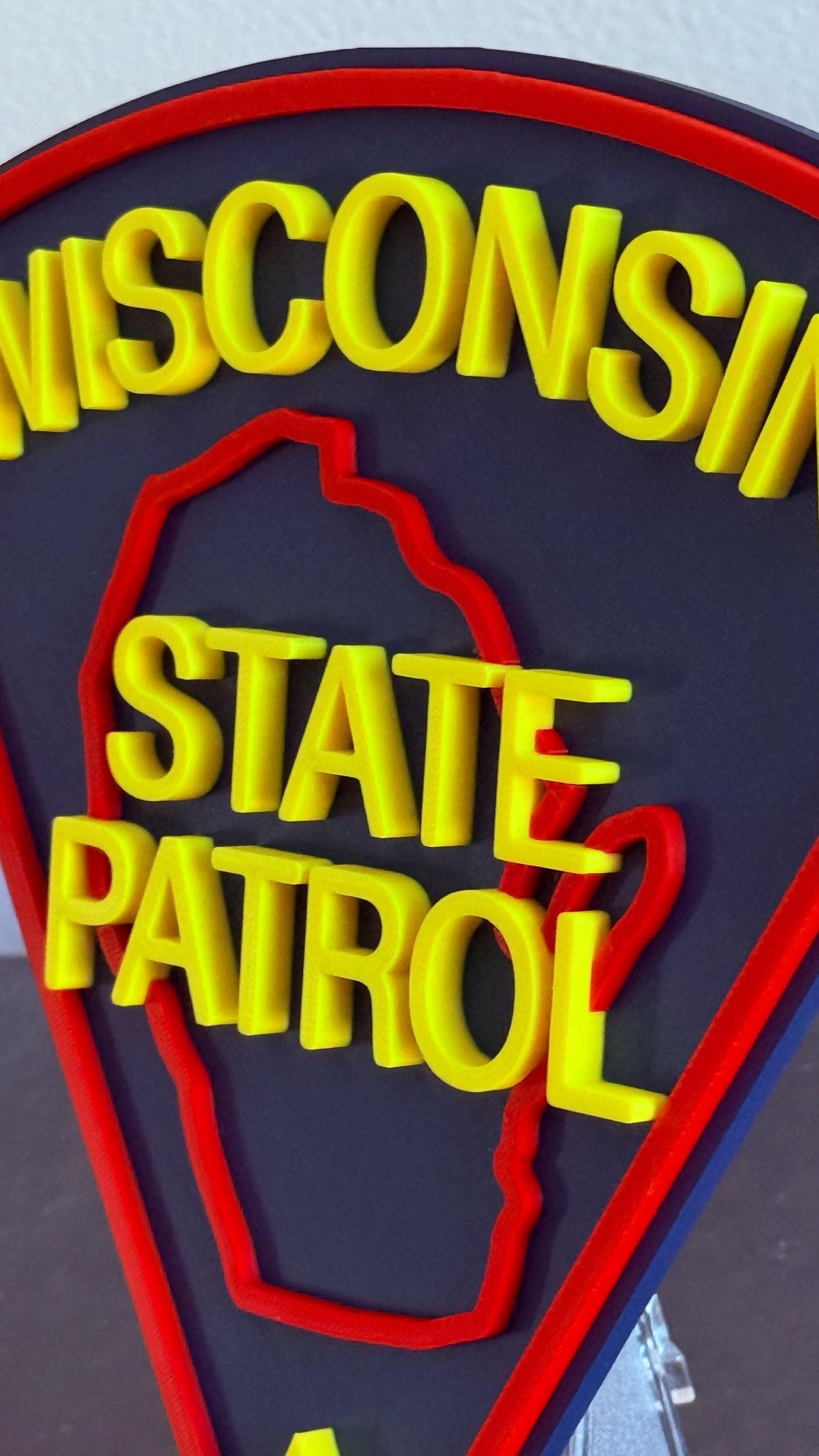 Wisconsin State Patrol 3D Embossed Plaque: First Responder Wall Art