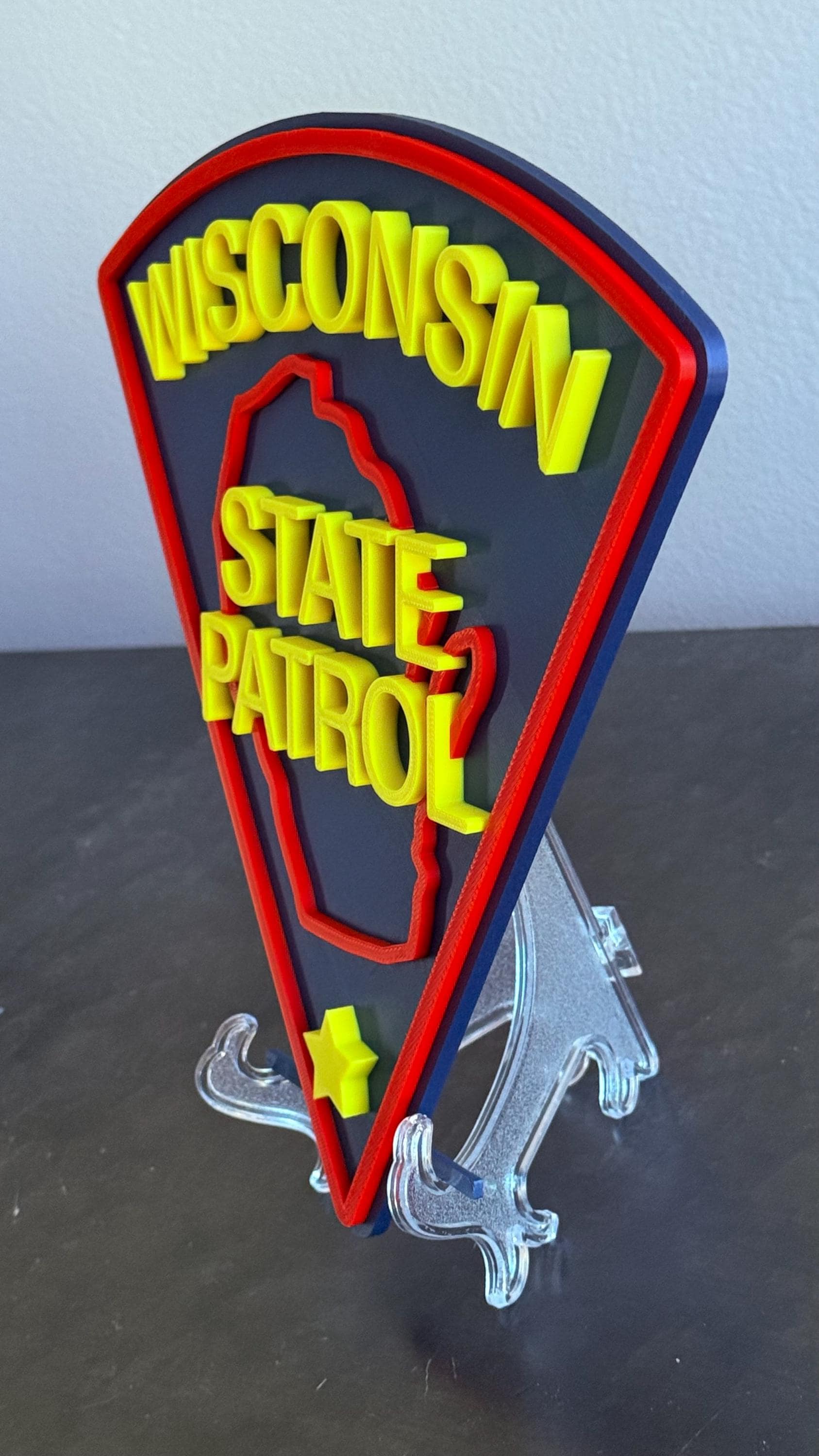 Wisconsin State Patrol 3D Embossed Plaque: First Responder Wall Art