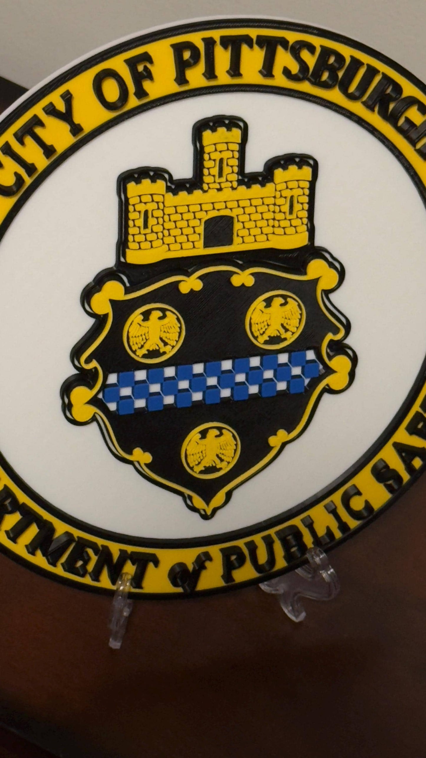 Pittsburgh Bureau of Public Safety 3D Plaque First Responder Wall Art Display Plaque Pennsylvania