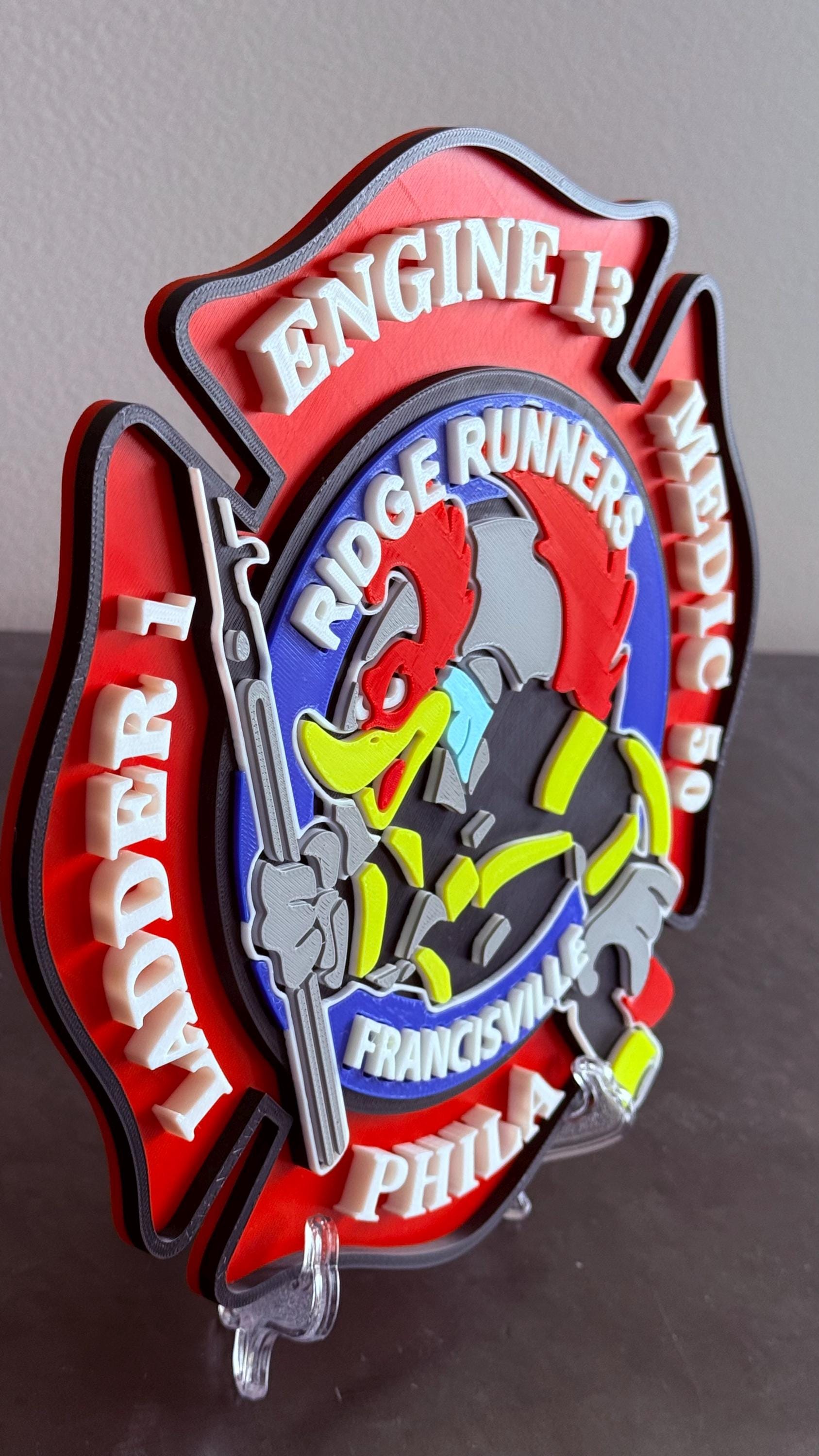 Ridge Runners Fire Department Plaque: 3D Embossed First Responder Wall Art Pennsylvania