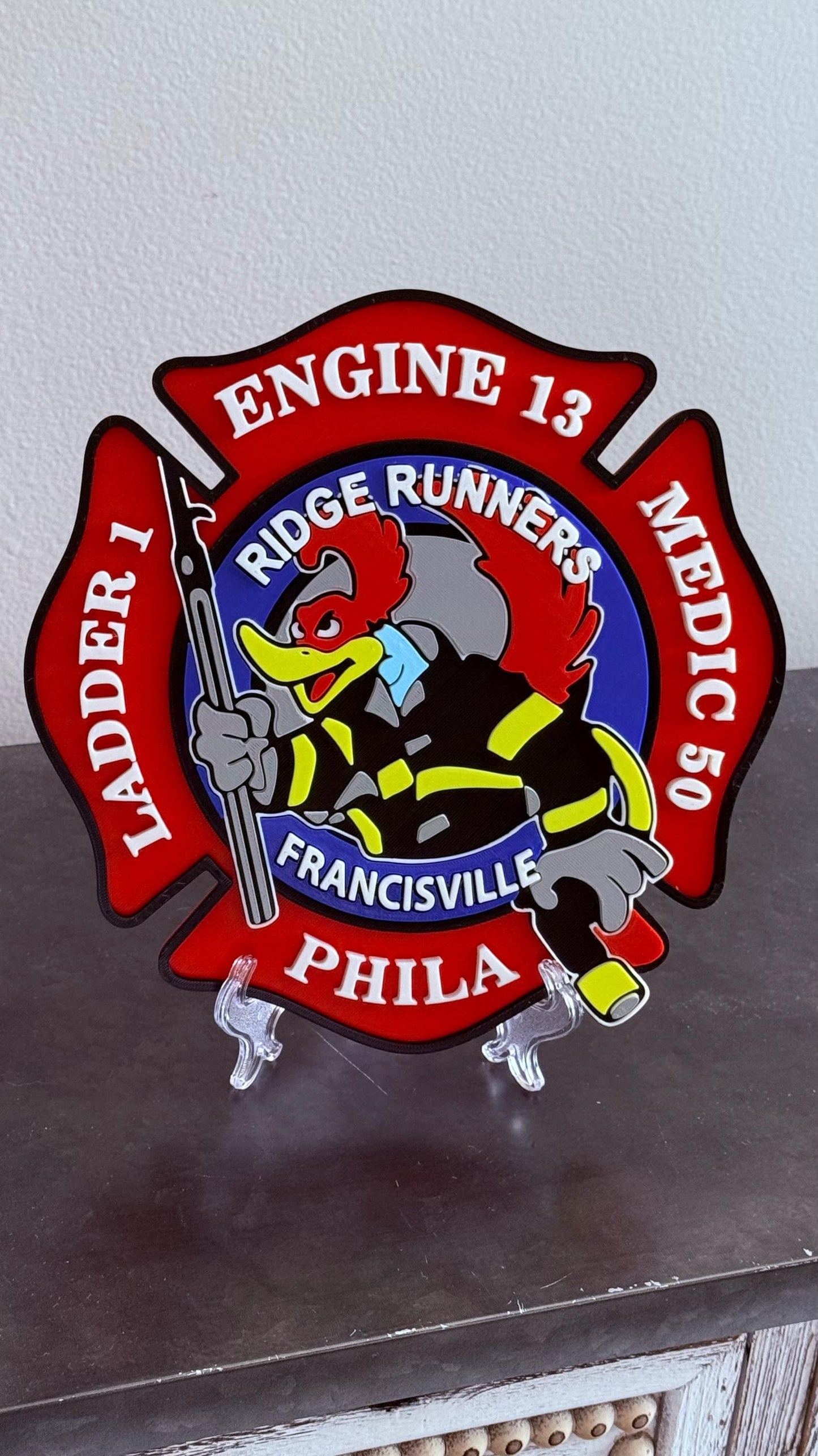 Ridge Runners Fire Department Plaque: 3D Embossed First Responder Wall Art Pennsylvania