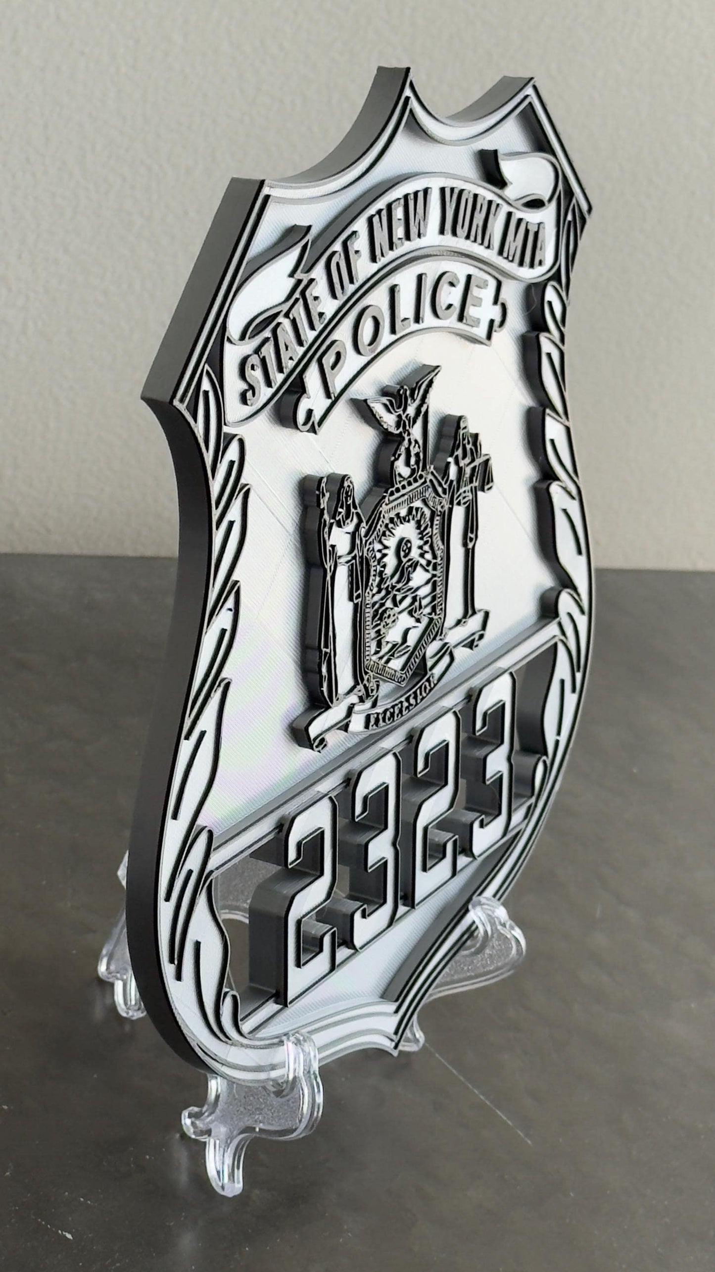 NYS MTA Police Officer Shield Plaque: First Responder Wall Art New York
