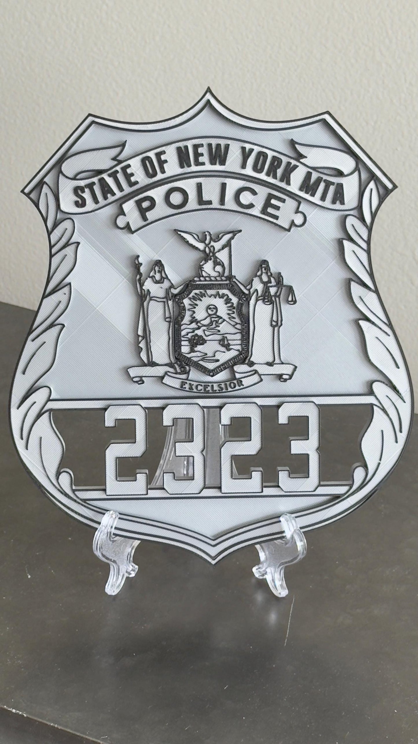 NYS MTA Police Officer Shield Plaque: First Responder Wall Art New York