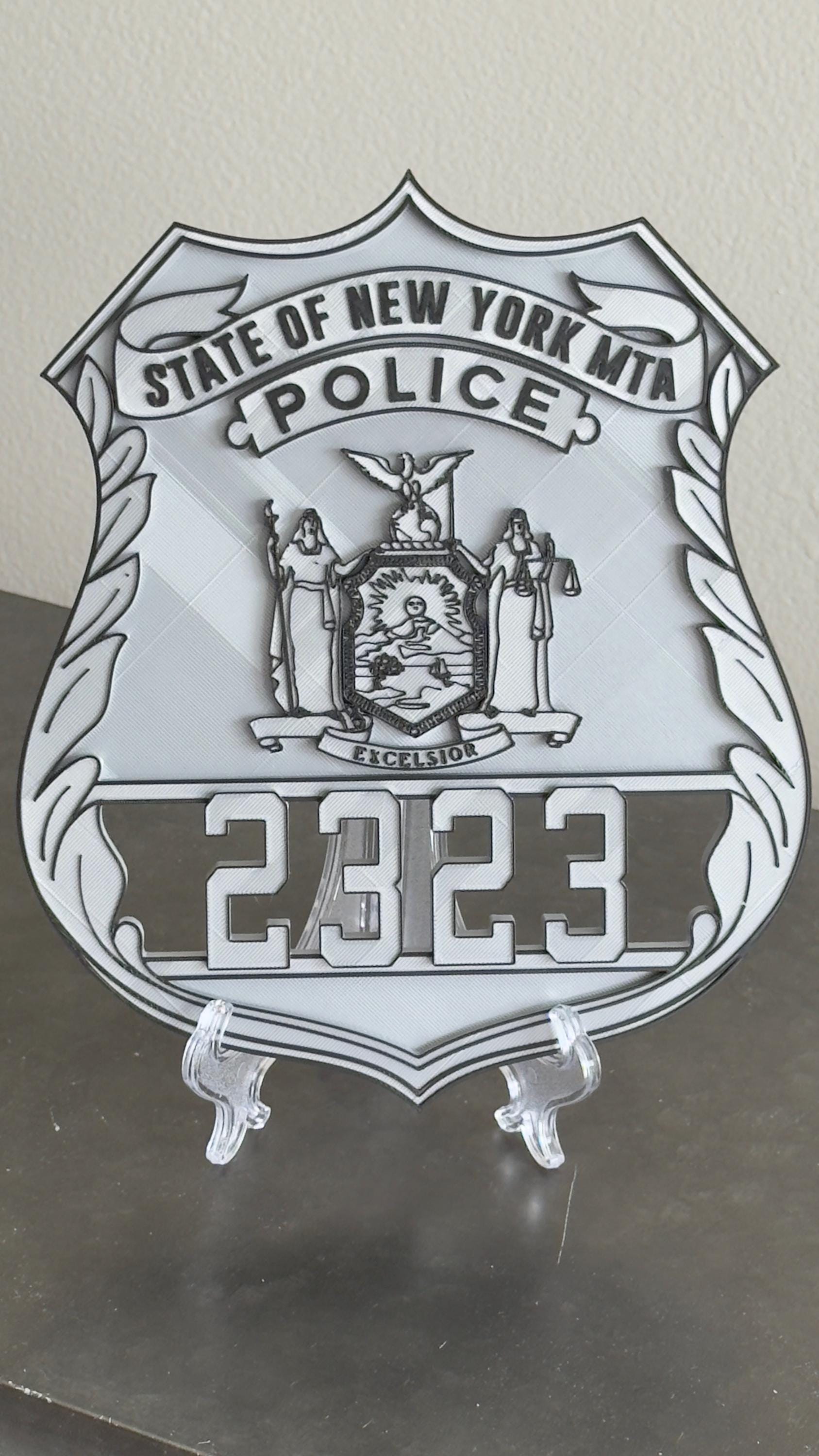 NYS MTA Police Officer Shield Plaque: First Responder Wall Art New York