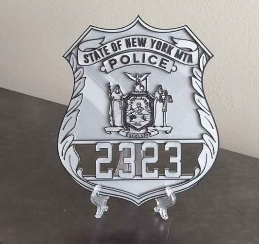 NYS MTA Police Officer Shield Plaque: First Responder Wall Art New York