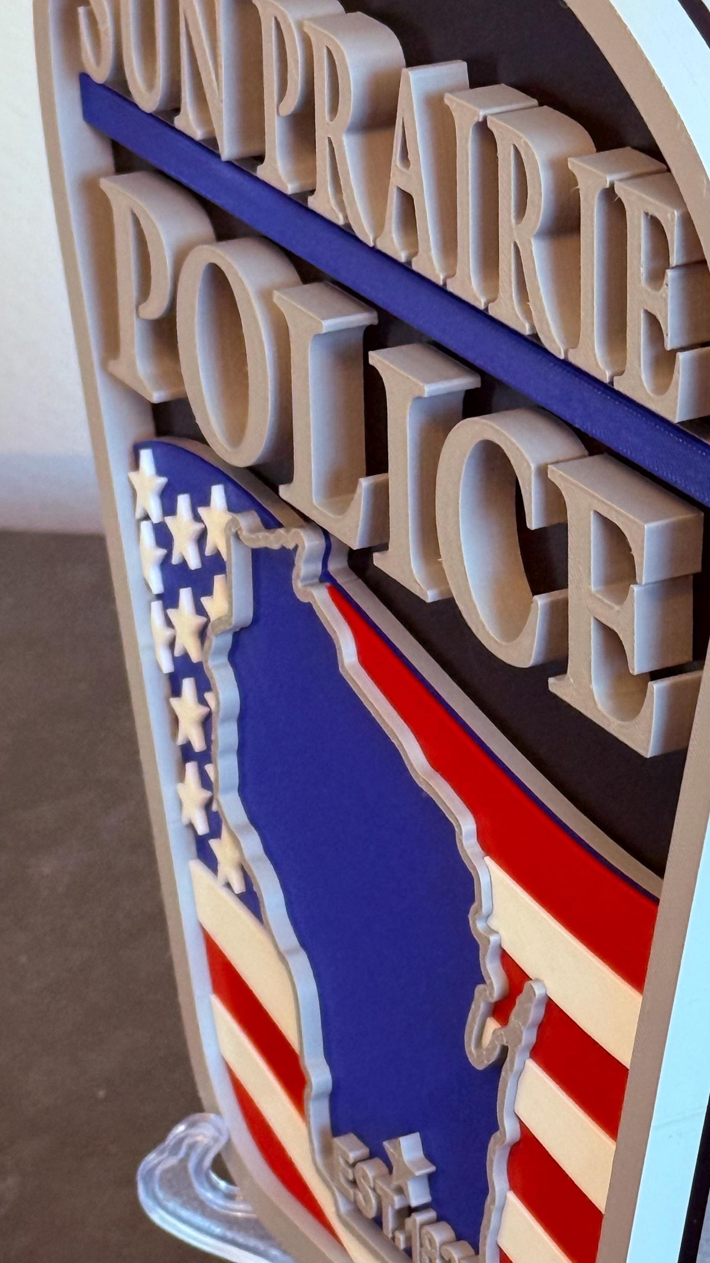 Sun Prairie Police Department 3D Embossed Plaque: First Responder Wall Art Wisconsin