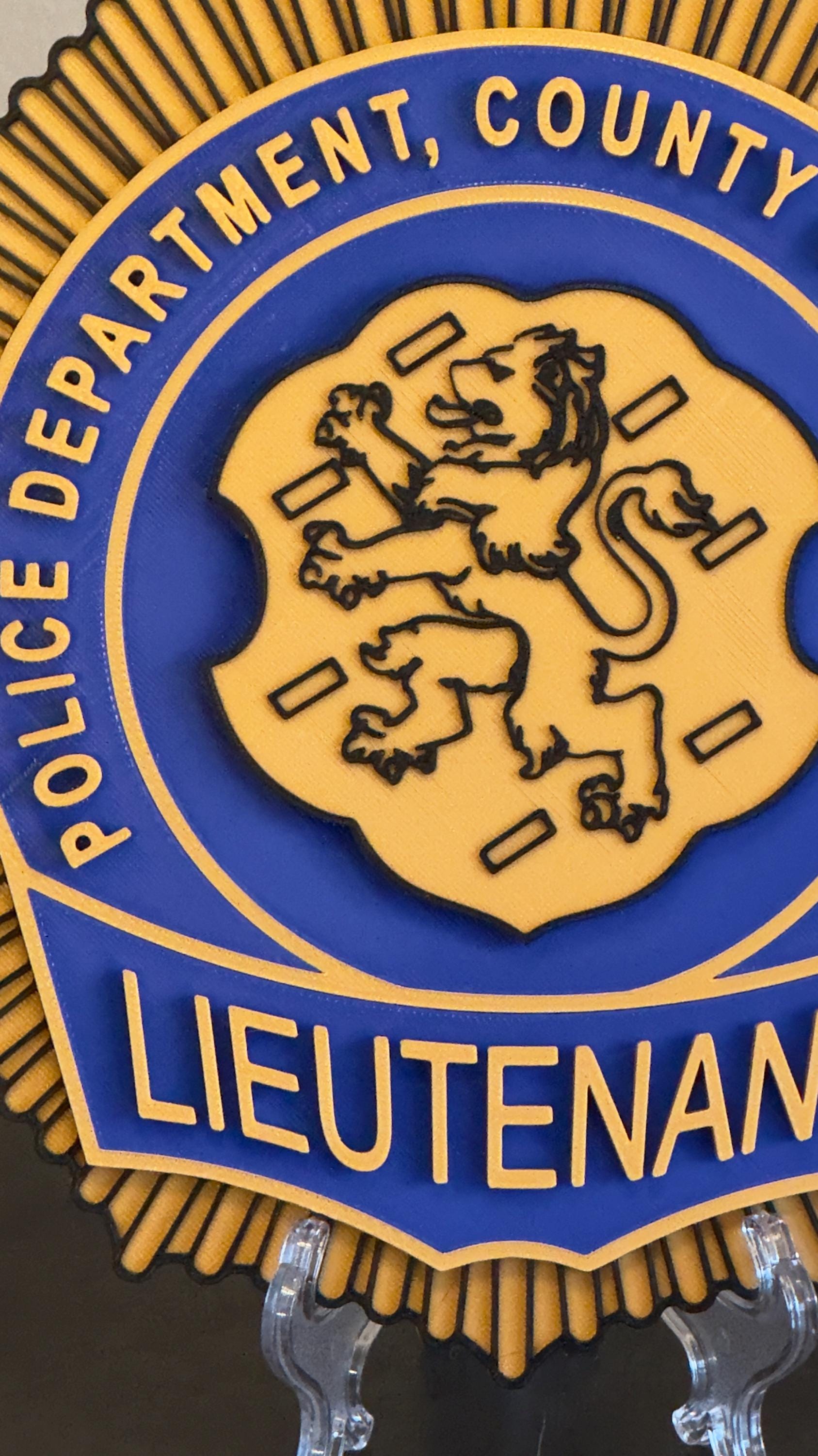 Nassau County Police Lieutenant Shield 3D Plaque New York