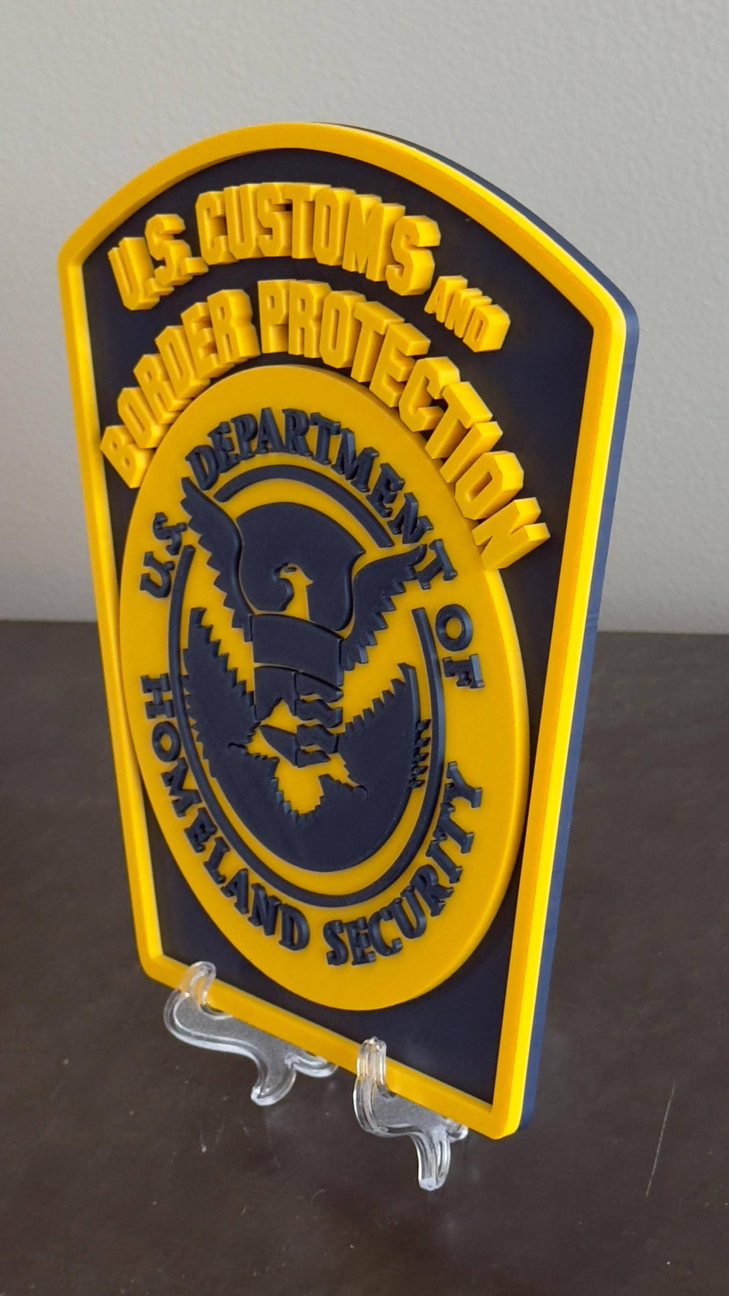 US Customs and Border Protection 3D Embossed Plaque: First Responder Wall Decor Government