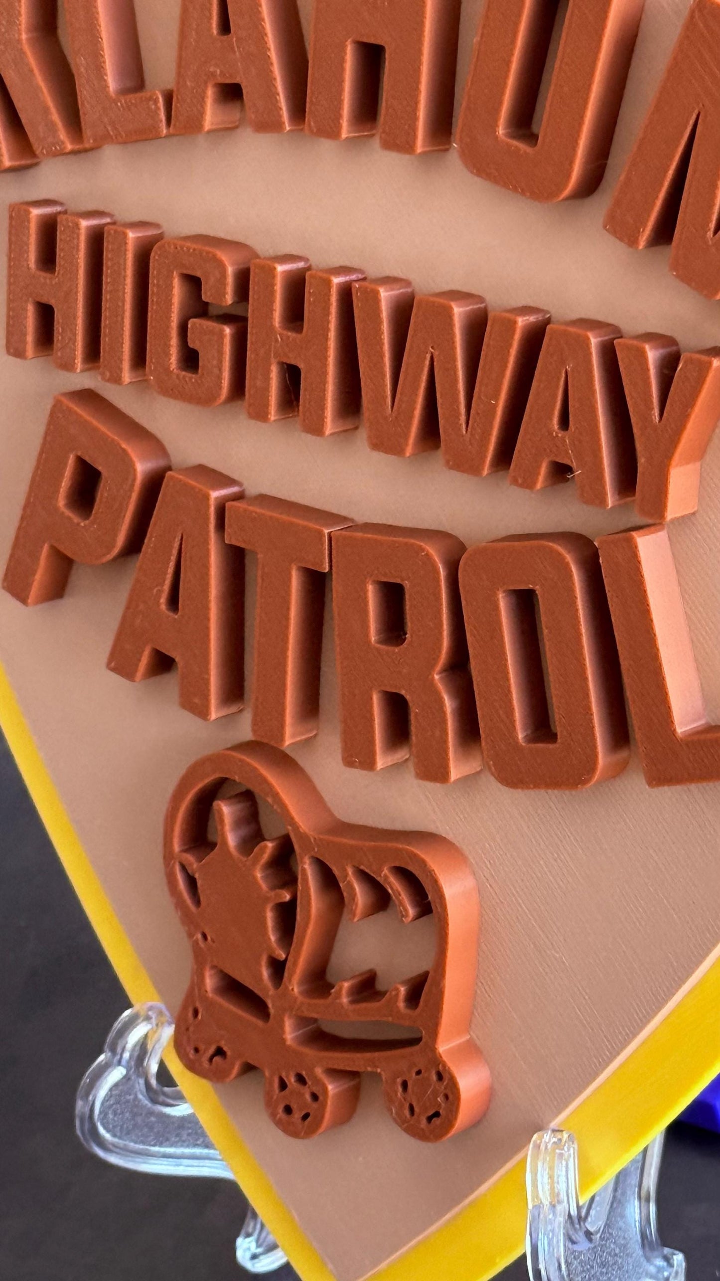 Oklahoma Highway Patrol 3D Embossed Plaque: First Responder Wall Art