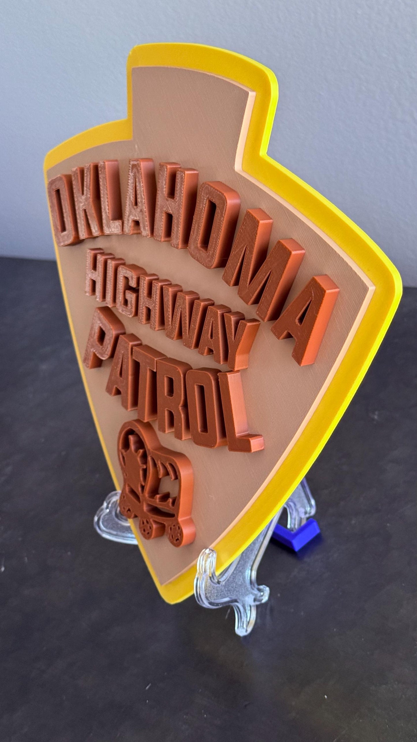 Oklahoma Highway Patrol 3D Embossed Plaque: First Responder Wall Art