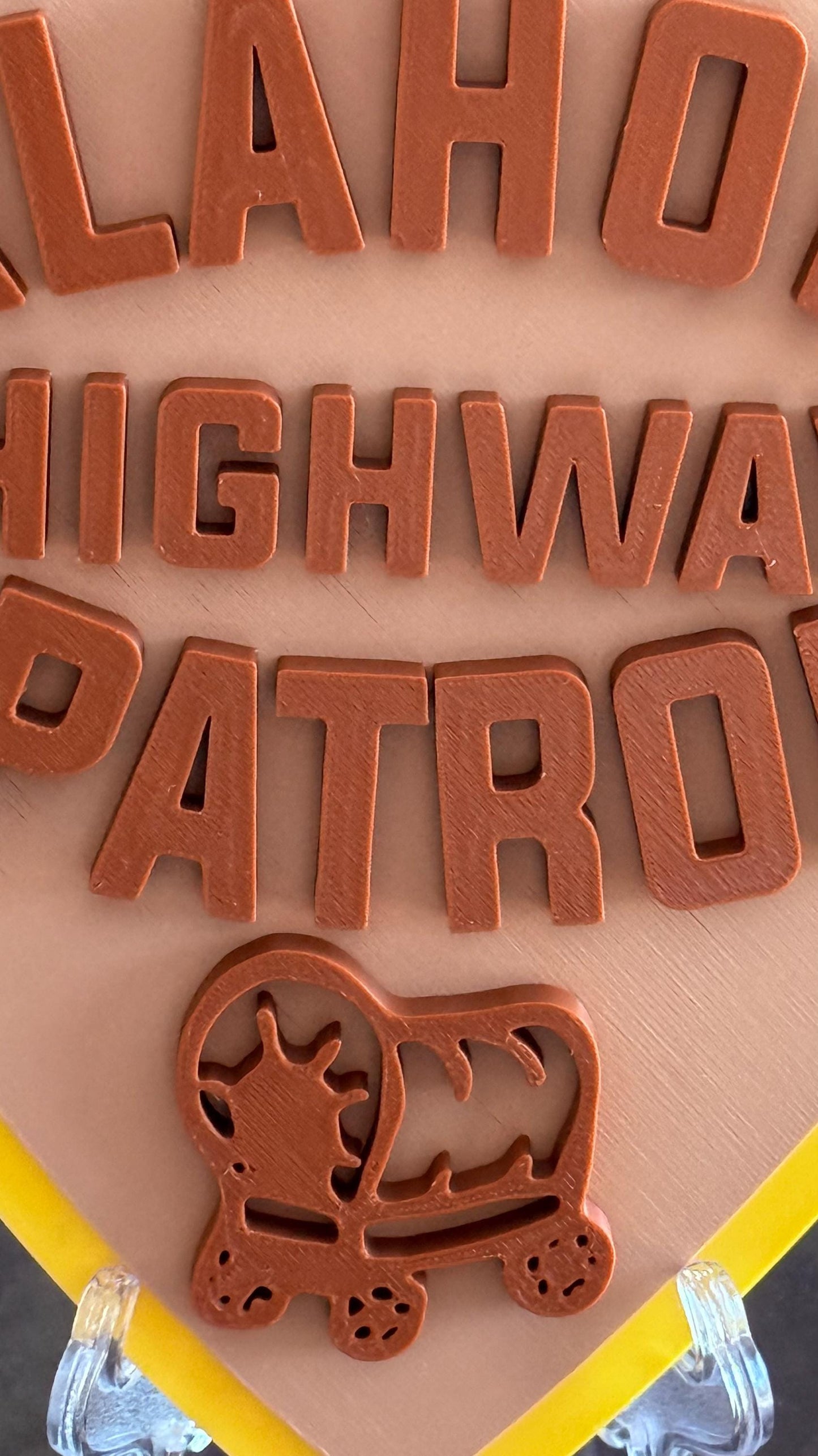 Oklahoma Highway Patrol 3D Embossed Plaque: First Responder Wall Art