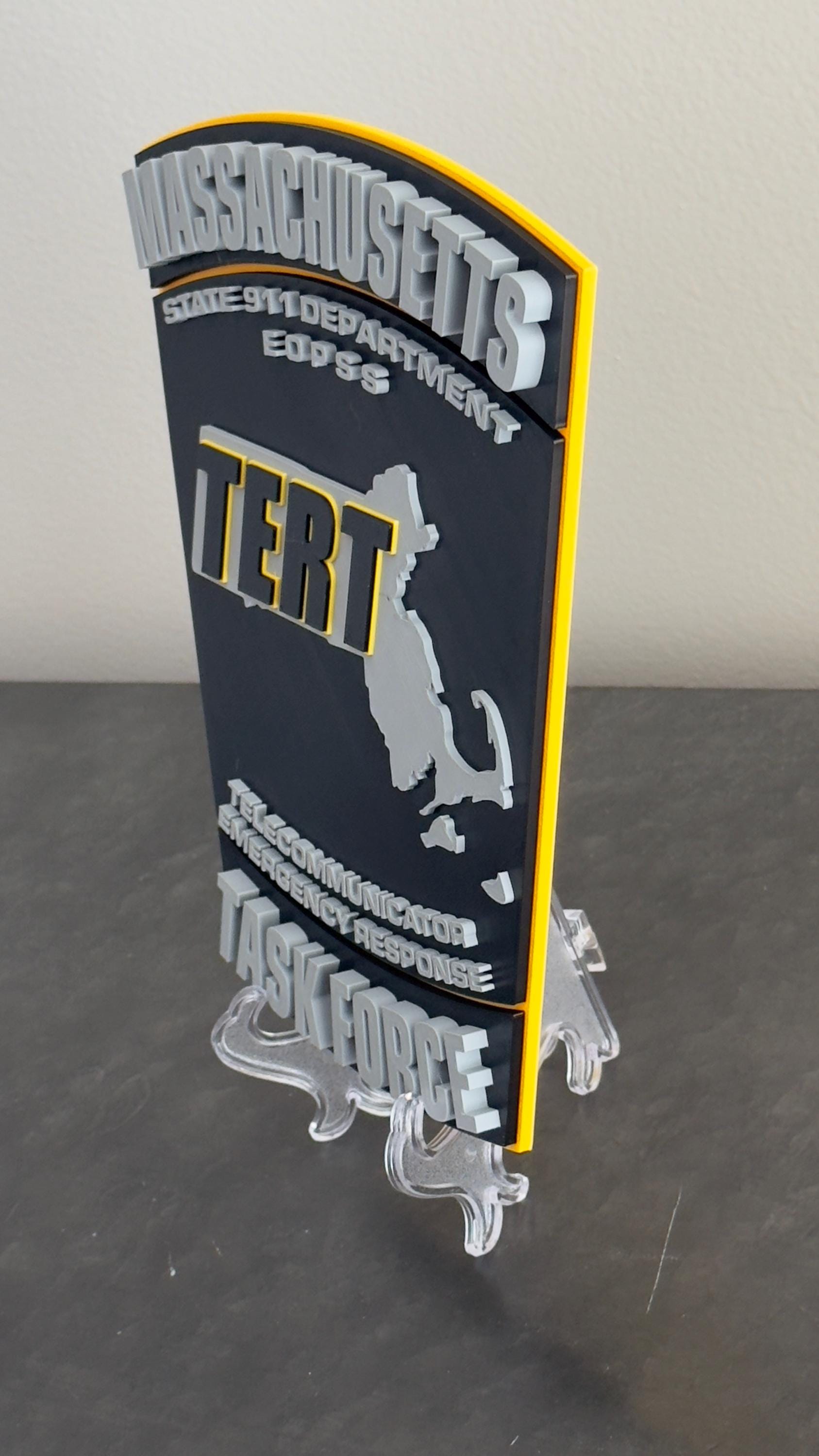 Massachusetts TERT Task Force 3D Embossed Plaque: First Responder Wall Art MA