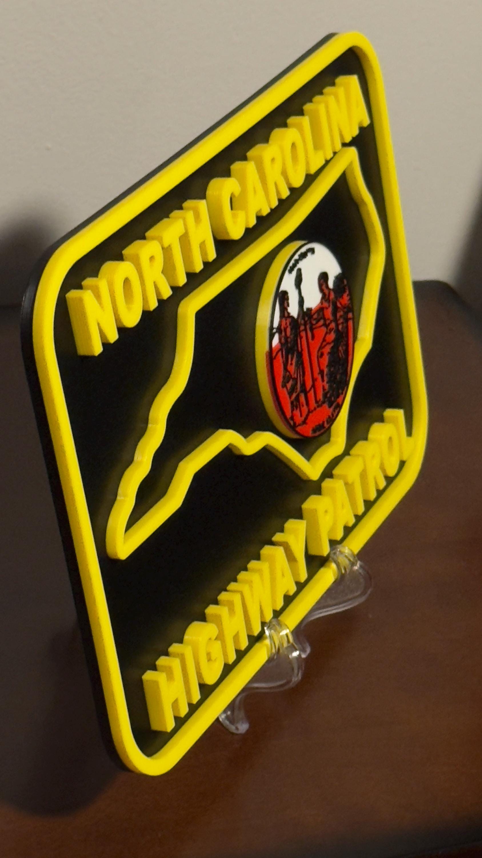 NC Highway Patrol Plaque: Bold 3D Embossed Design - Indoor Wall Decor North Carolina