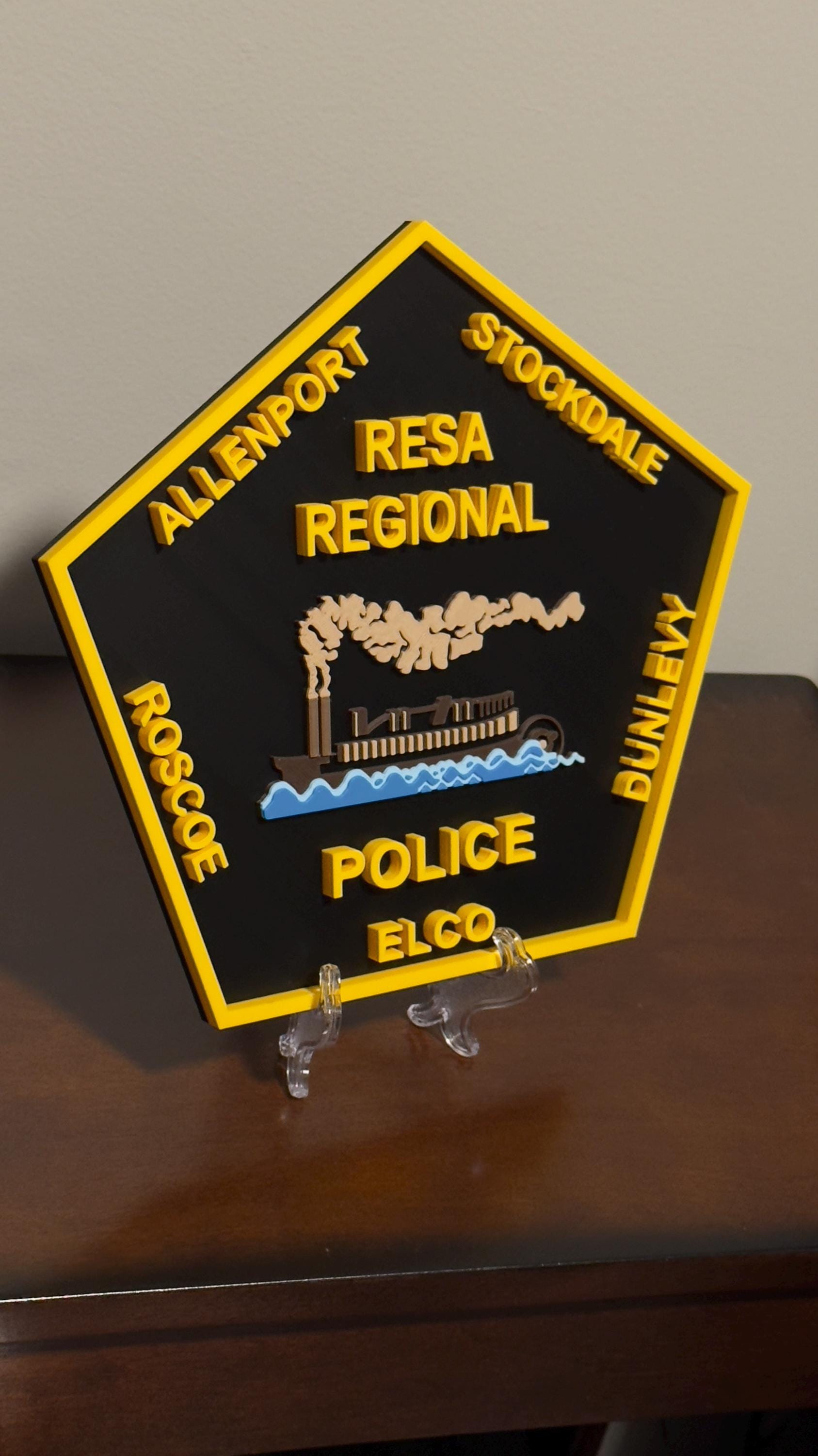 Resa Regional Police Plaque: First Responder Wall Art Pennsylvania