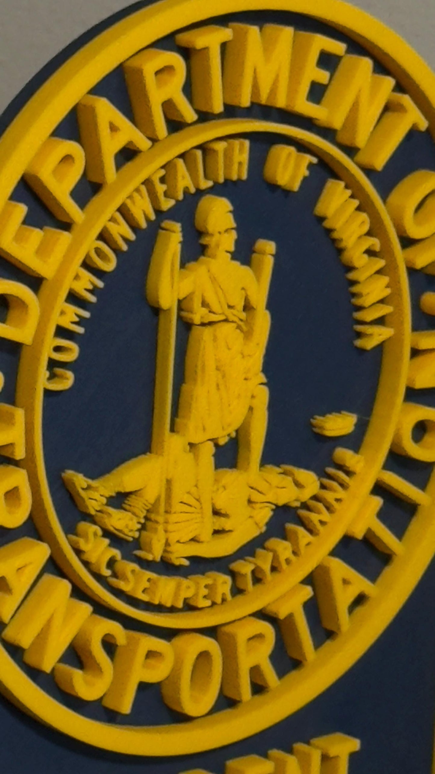 Virginia DOT Incident Coordinator Plaque: 3D Embossed Display