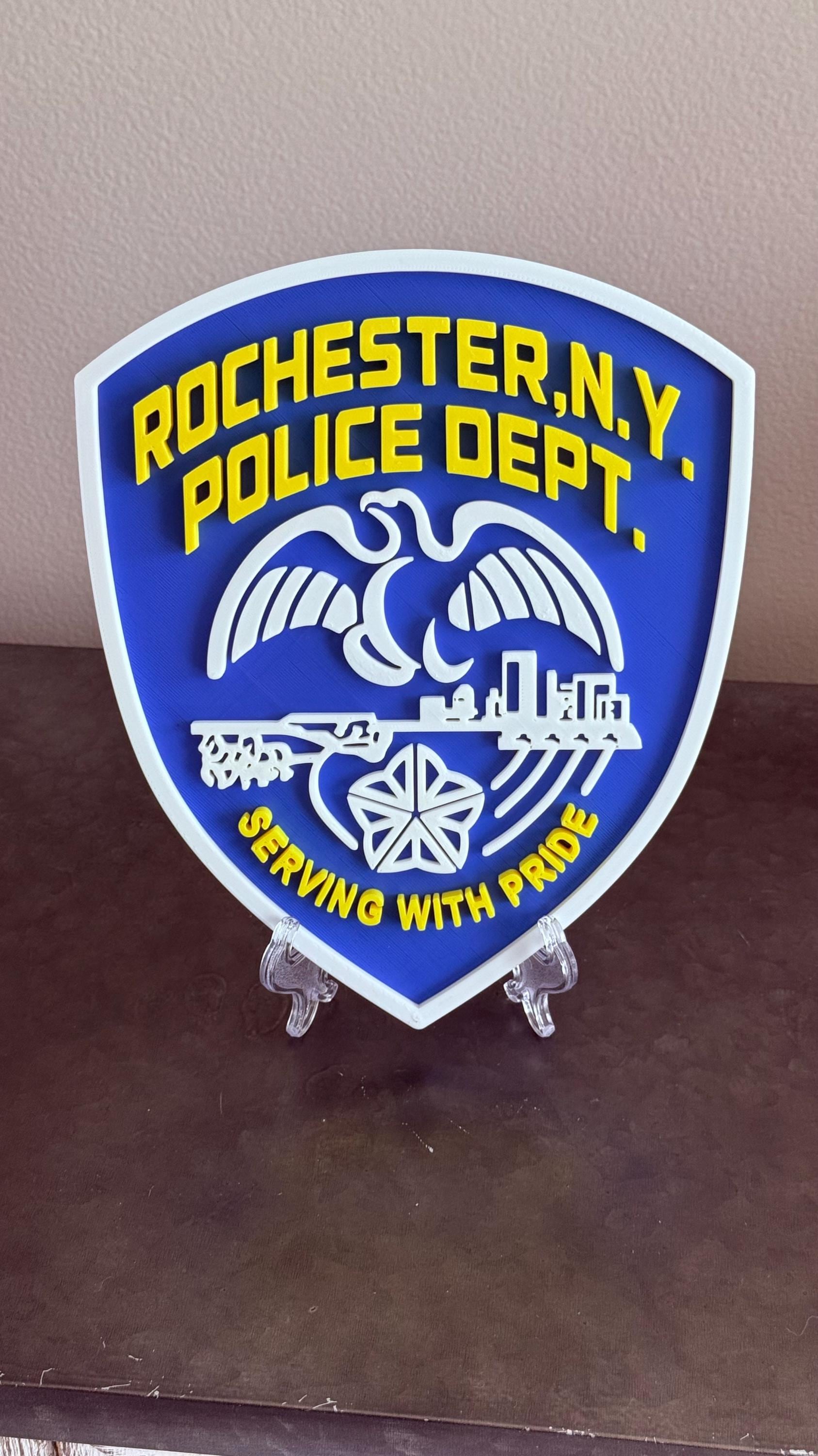 Rochester Police Department 3D Embossed Plaque: First Responder Wall Art New York