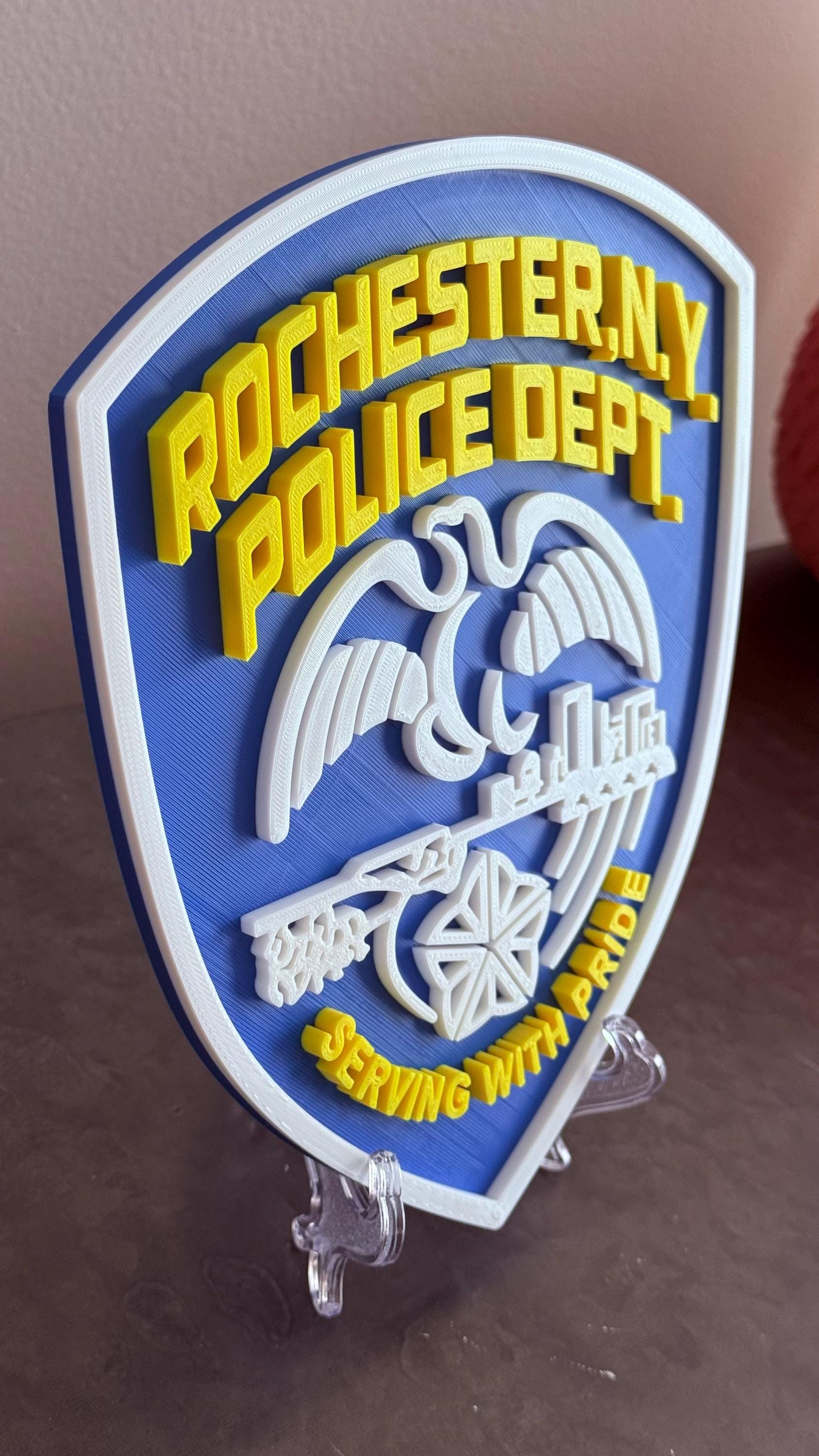 Rochester Police Department 3D Embossed Plaque: First Responder Wall Art New York