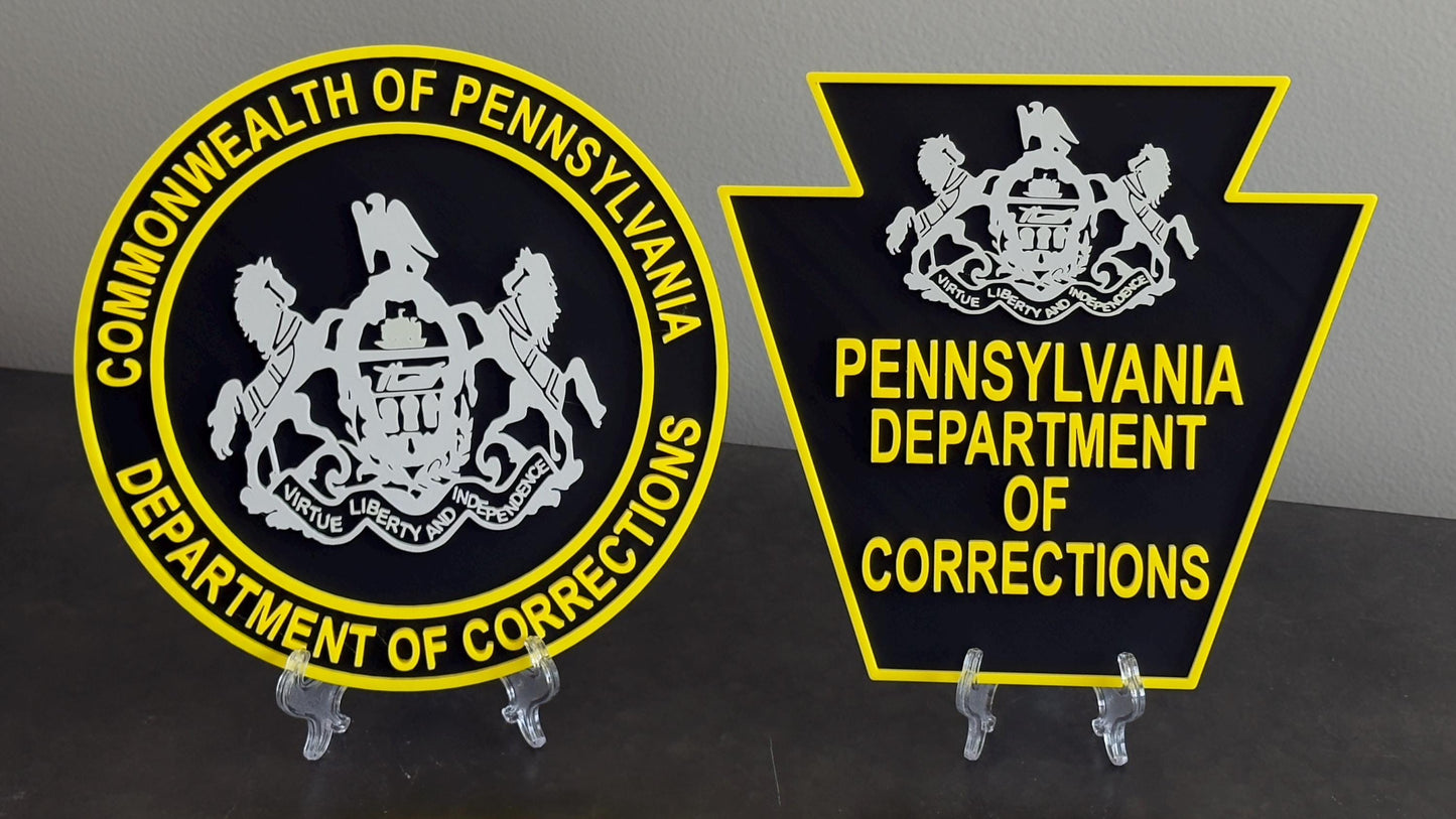 Customizable Pennsylvania Department Of Corrections Display Plaque PA Corrections
