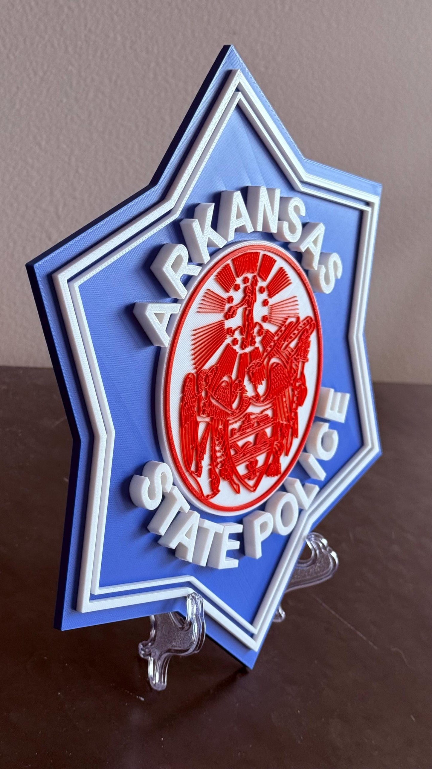 Arkansas State Police 3D Embossed Plaque: First Responder Wall Art
