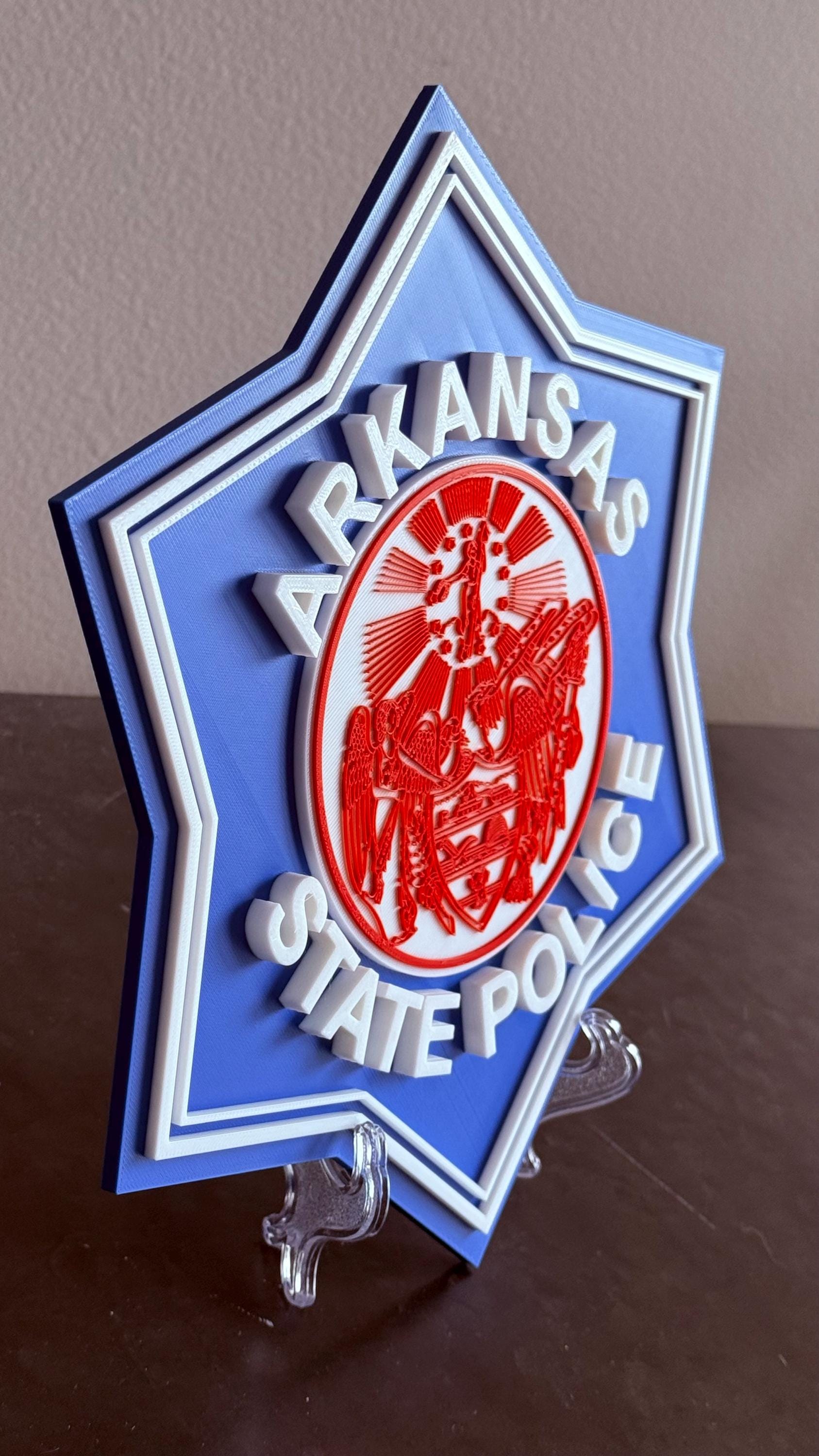 Arkansas State Police 3D Embossed Plaque: First Responder Wall Art