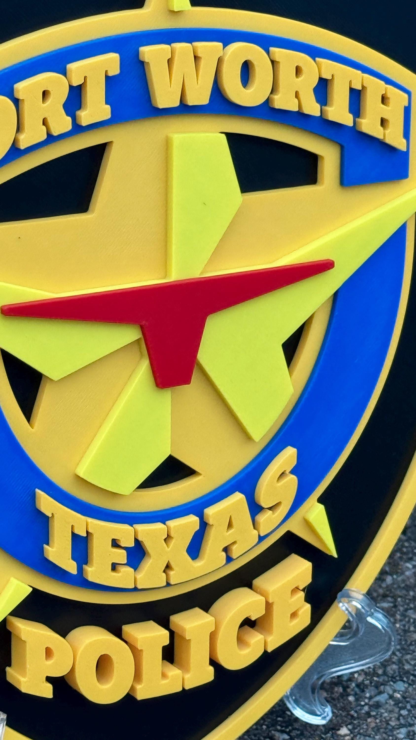 Fort Worth Police Plaque, 3D Embossed Design Texas