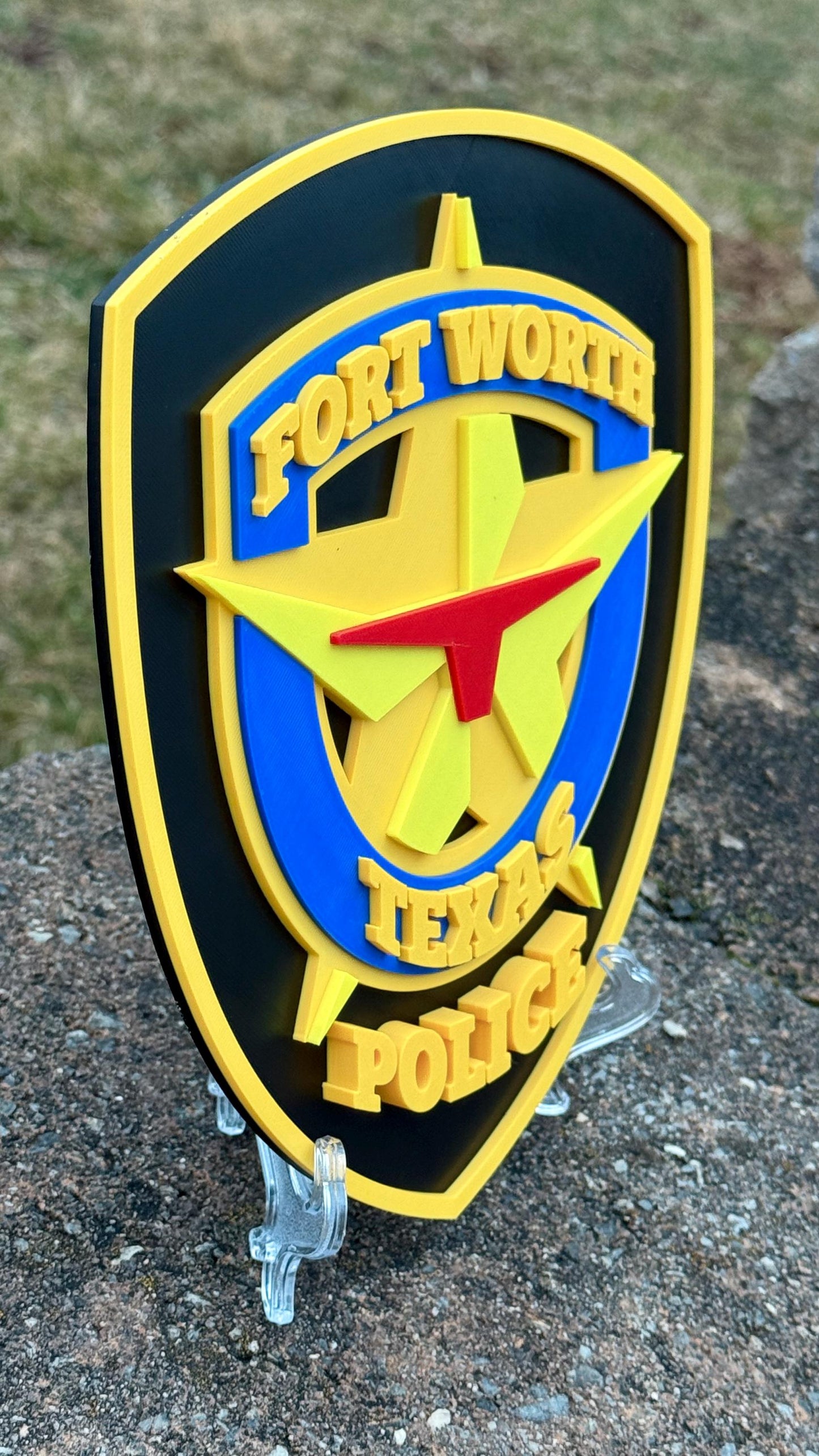 Fort Worth Police Plaque, 3D Embossed Design Texas