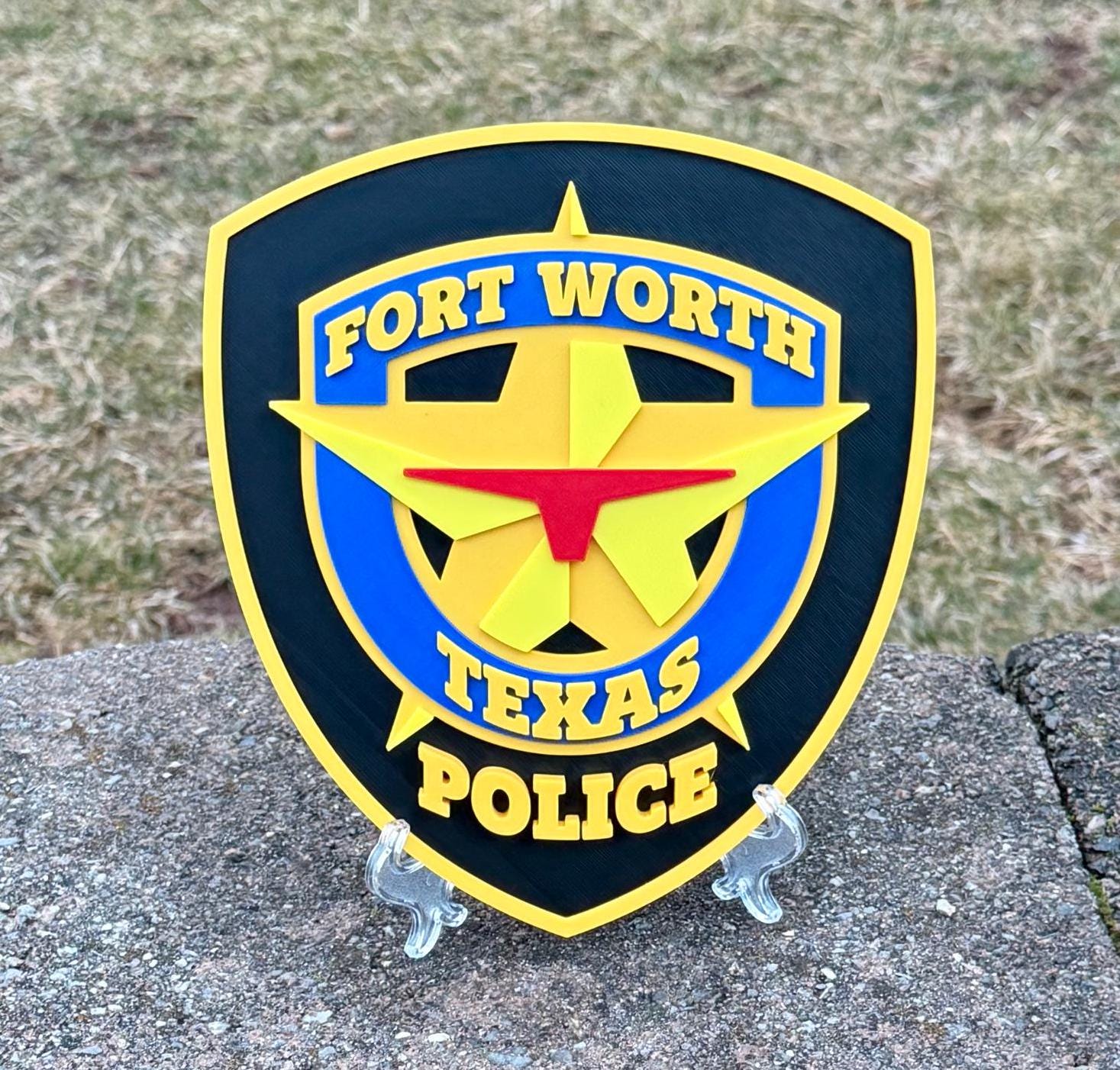 Fort Worth Police Plaque, 3D Embossed Design Texas