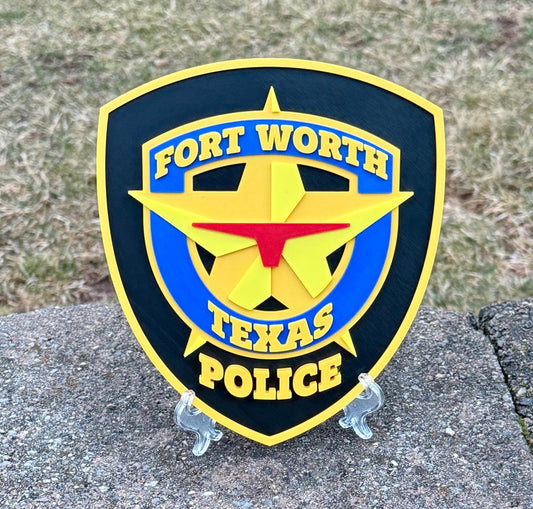Fort Worth Police Plaque, 3D Embossed Design Texas